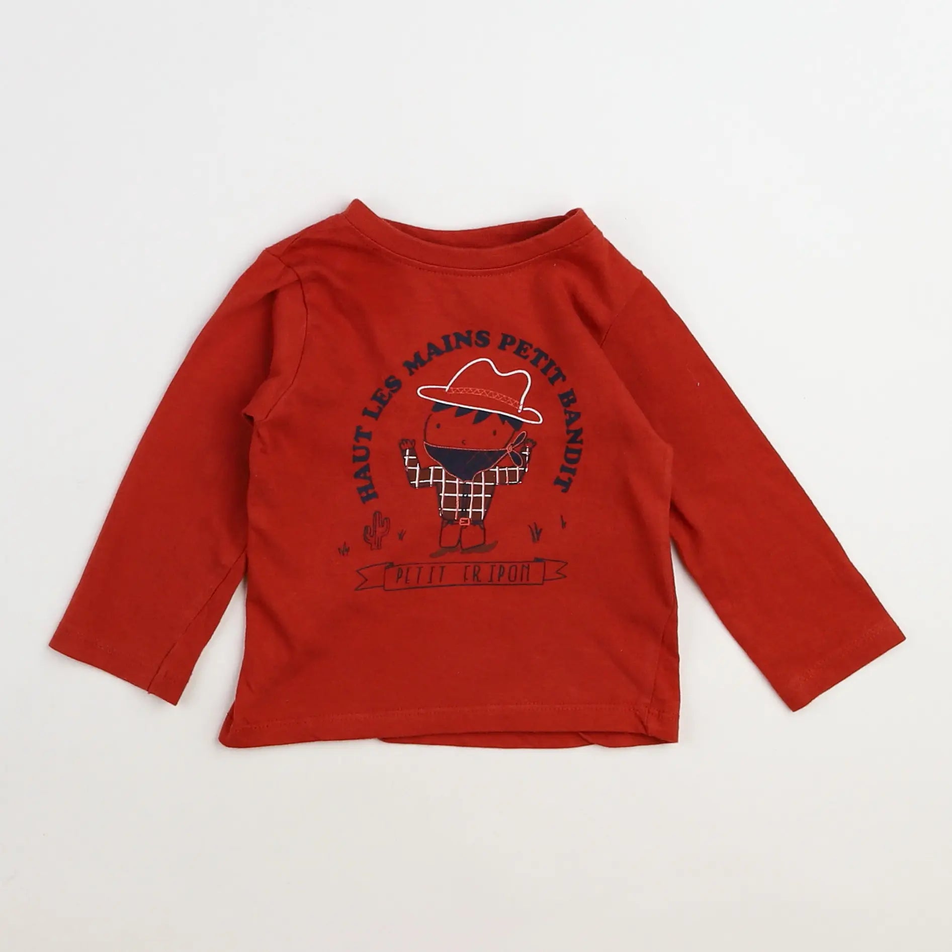 Vertbaudet - tee-shirt rouge - 12 mois