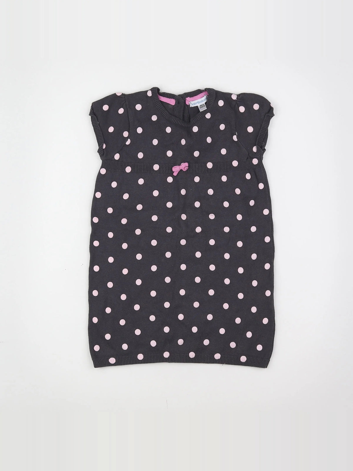 Vertbaudet - robe gris, rose - 2 ans
