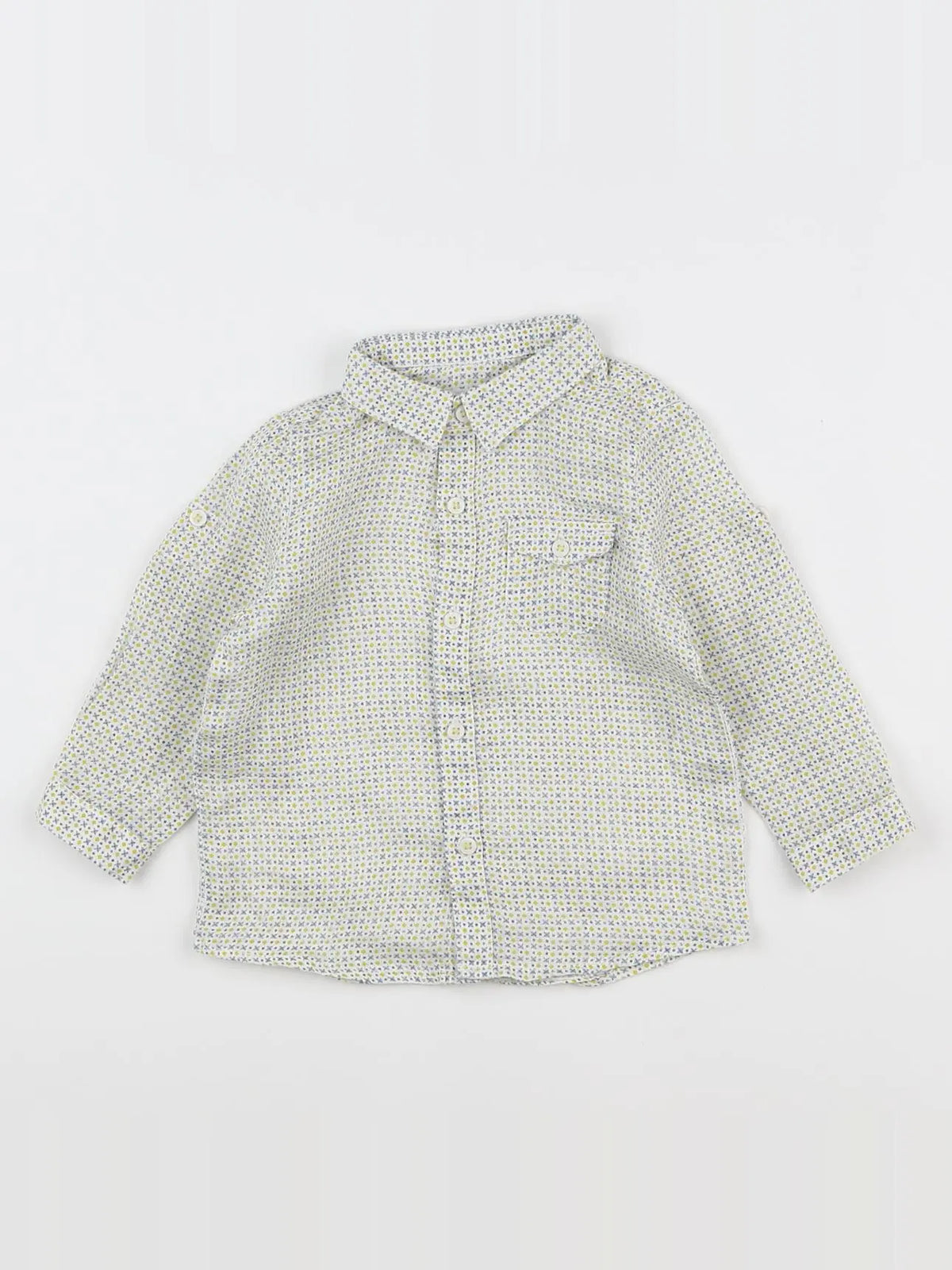 Zara - chemise bleu, jaune - 6/9 mois