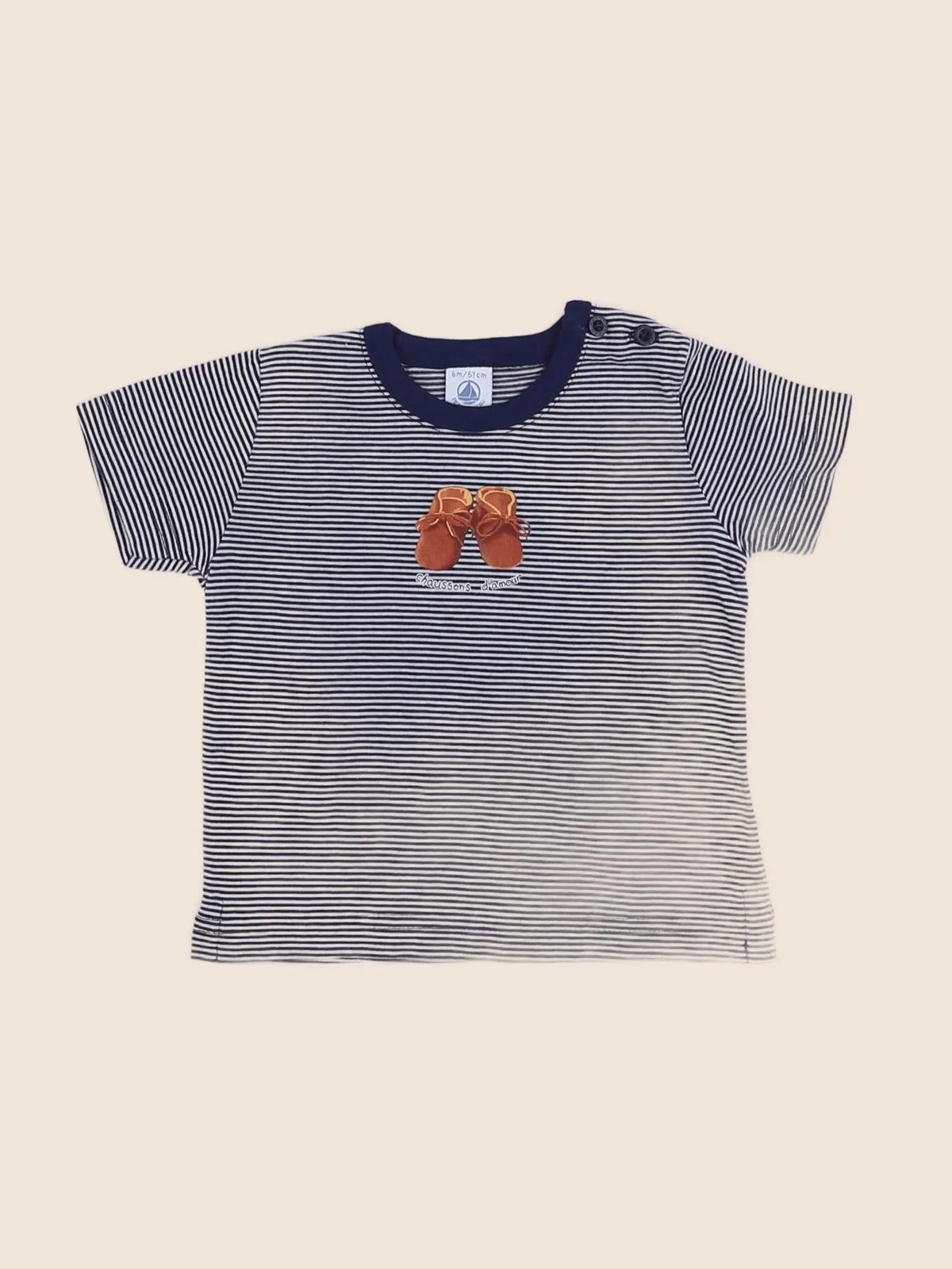 Petit Bateau - tee-shirt bleu - 6 mois