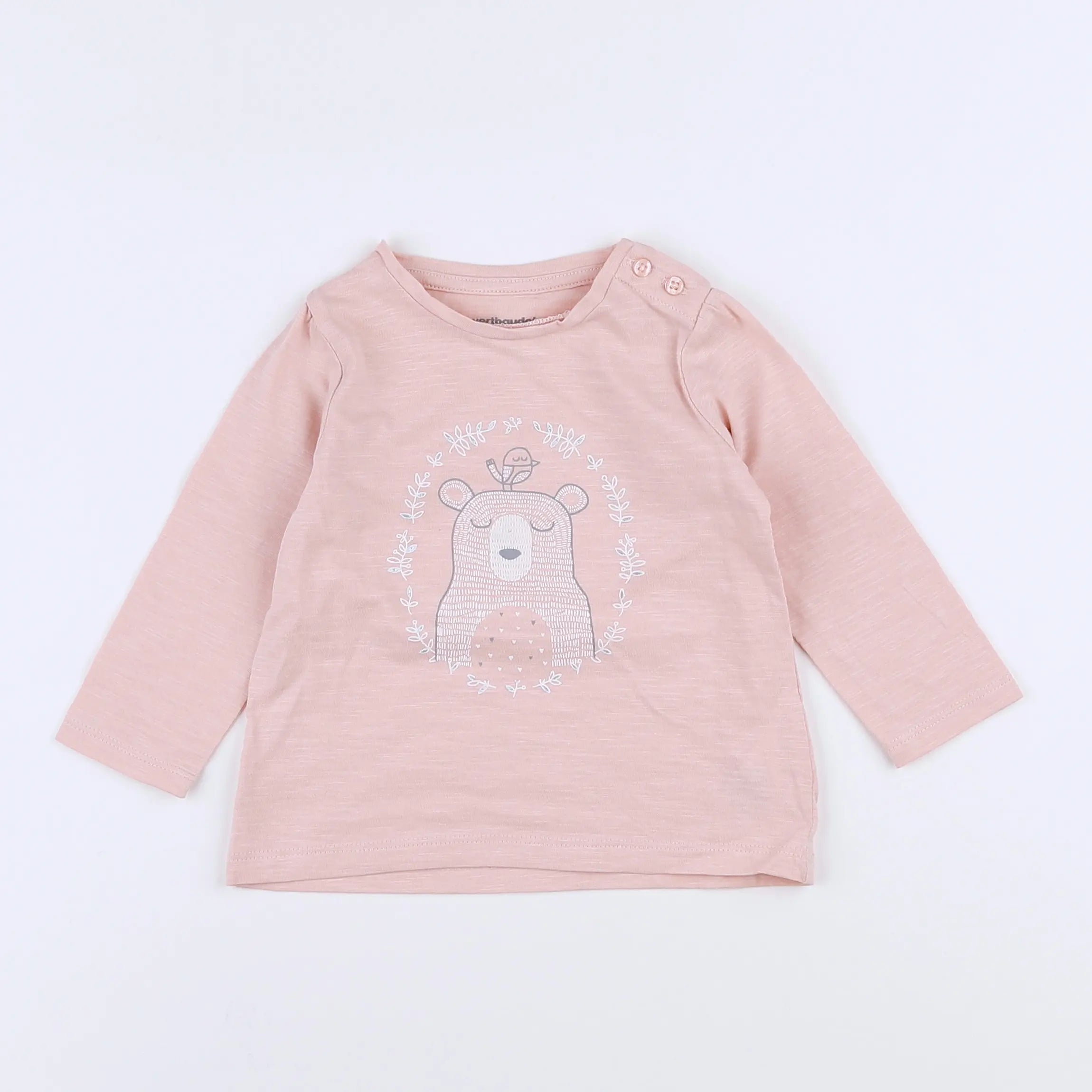Vertbaudet - tee-shirt rose - 9 mois