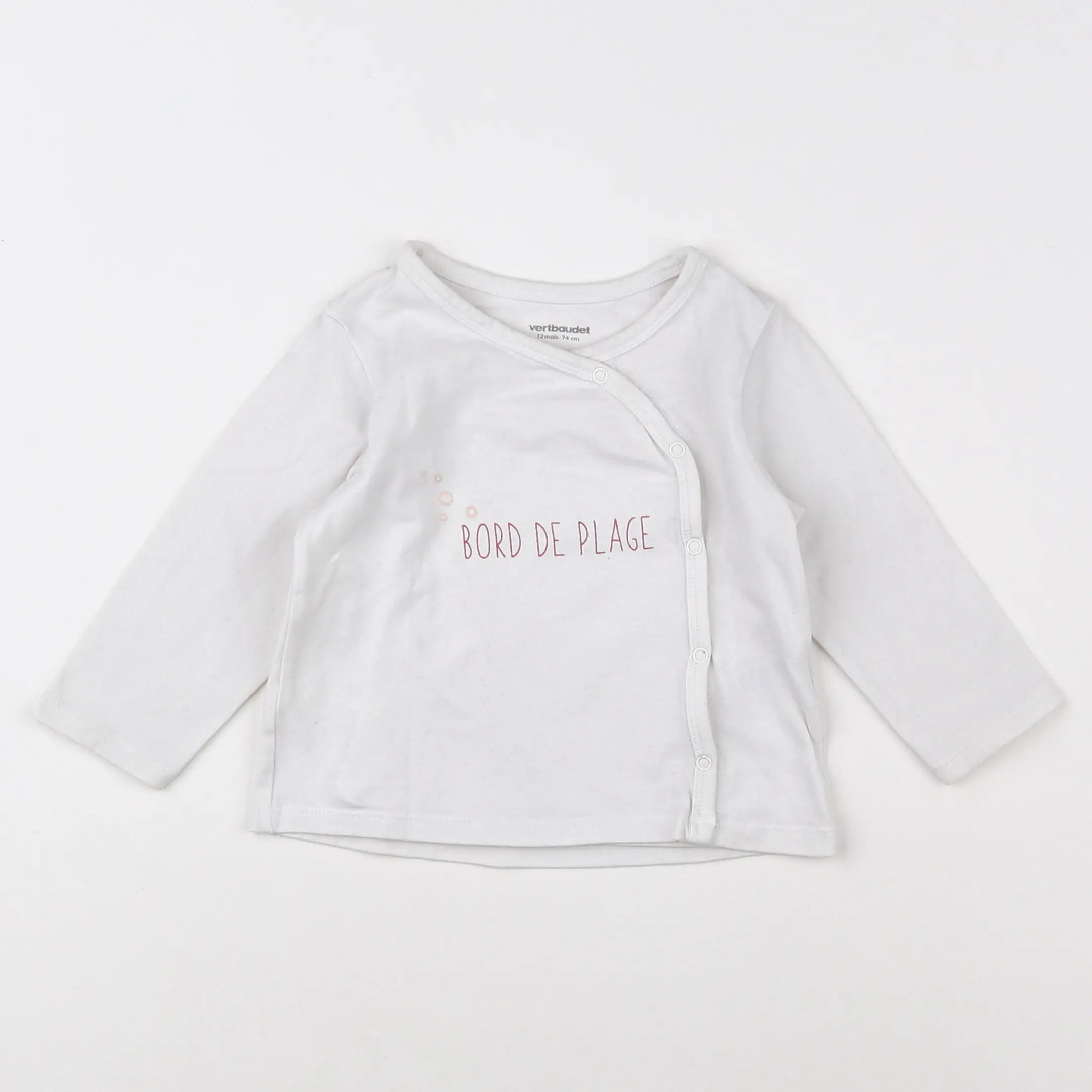 Vertbaudet - tee-shirt blanc - 12 mois
