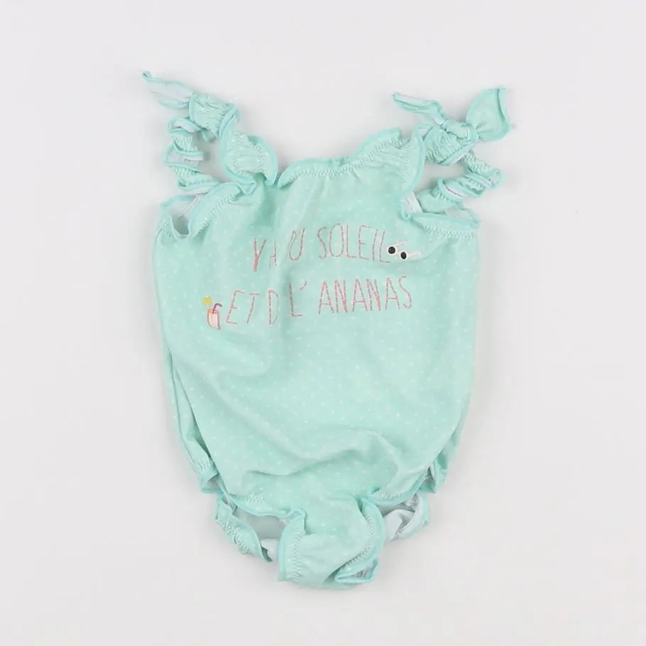 Vertbaudet - maillot de bain vert - 9 mois