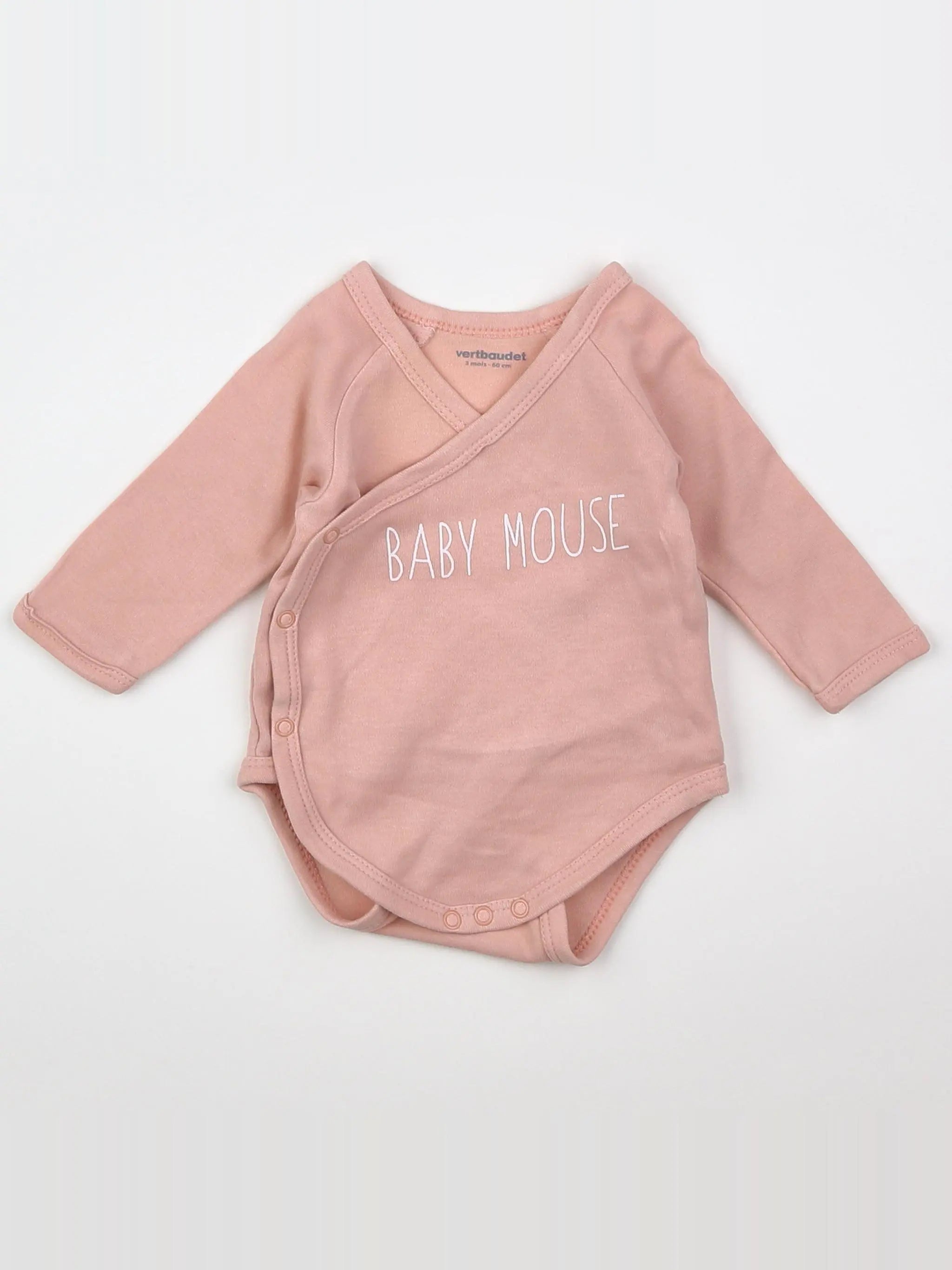 Vertbaudet - body rose - 3 mois
