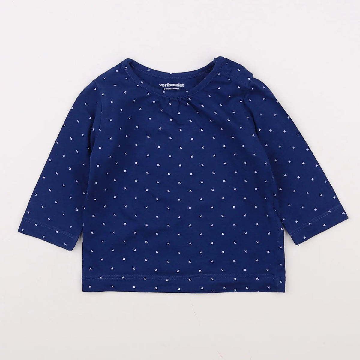 Vertbaudet - tee-shirt bleu - 3 mois