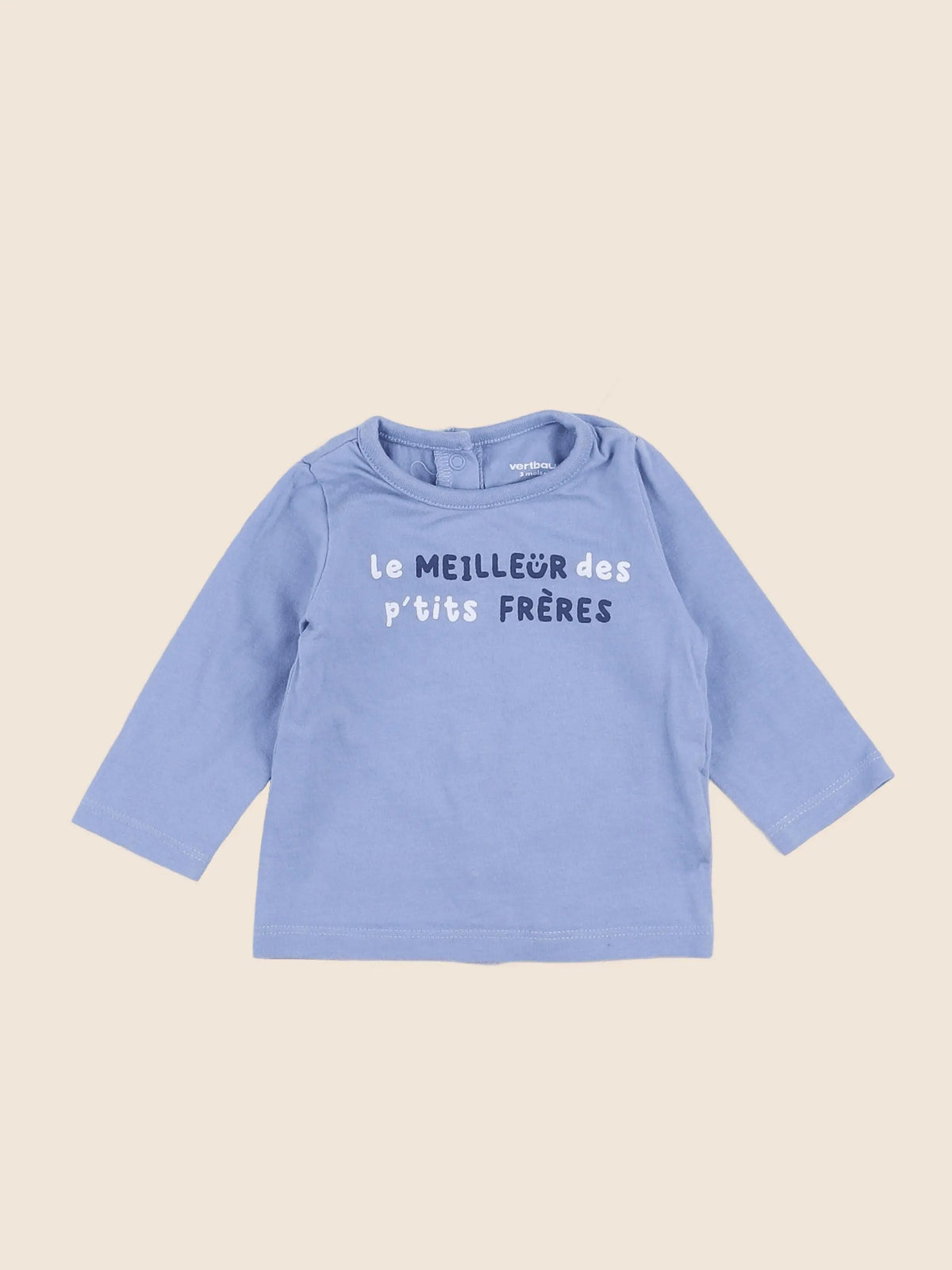 Vertbaudet - tee-shirt bleu - 3 mois