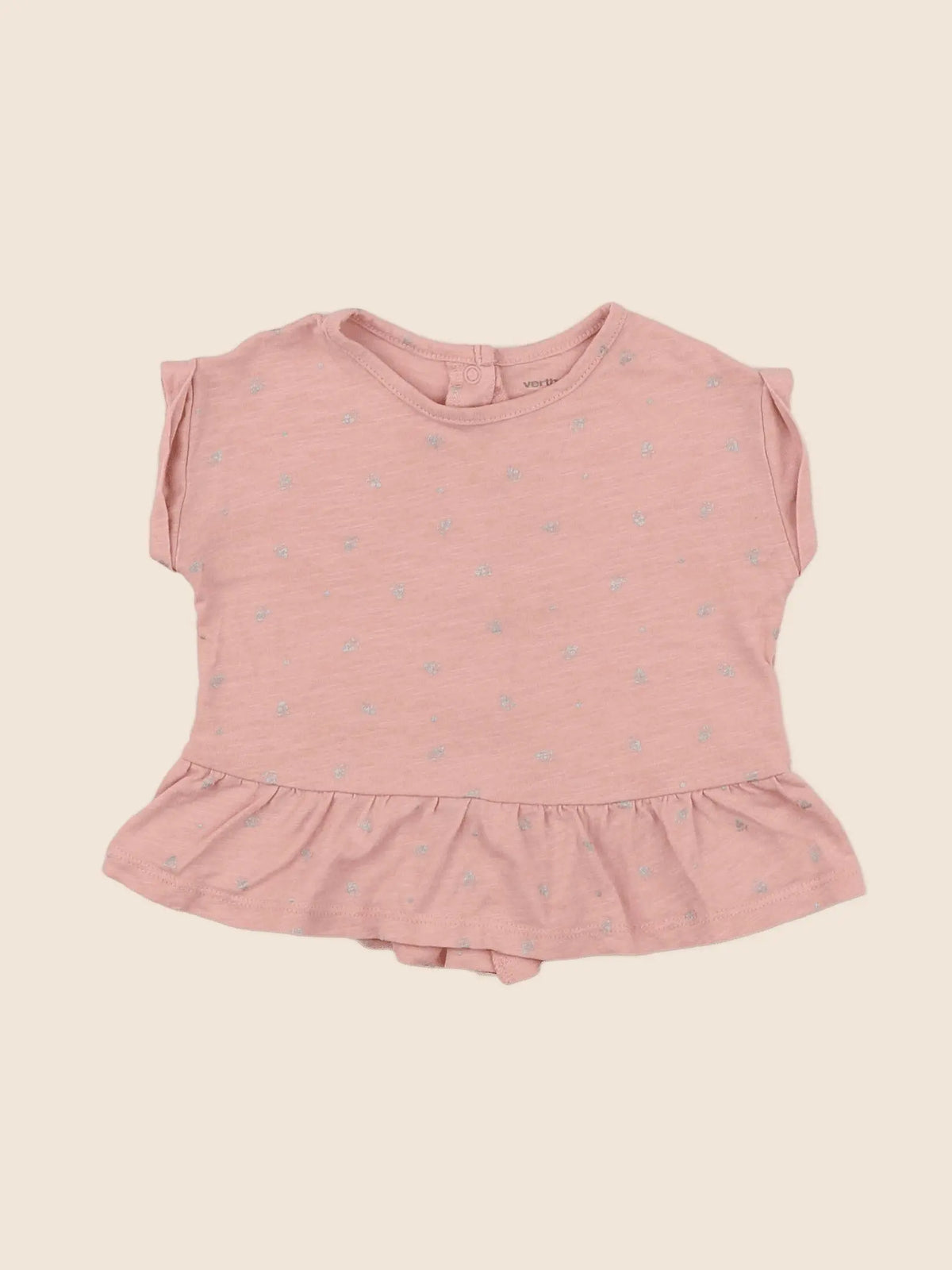 Vertbaudet - tee-shirt rose, argent - 9 mois
