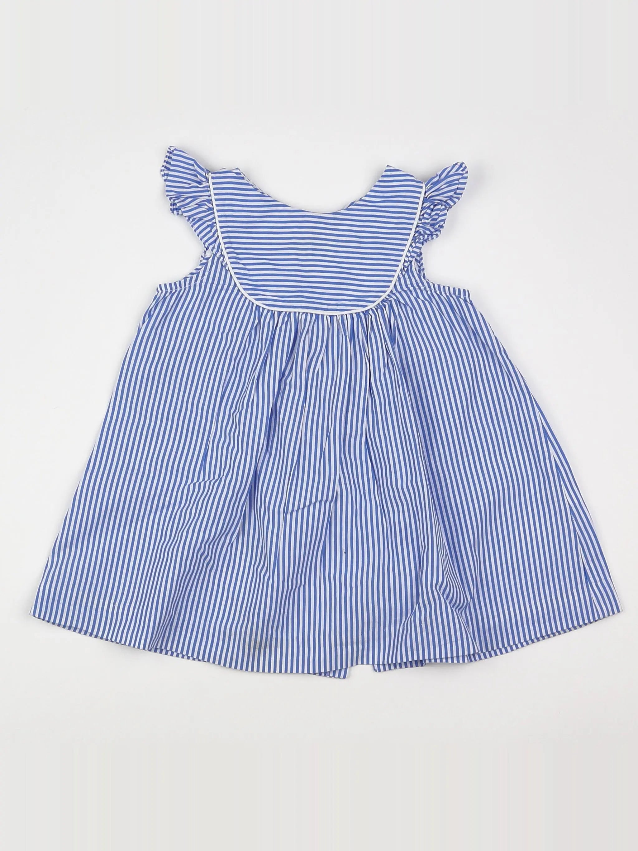 Jacadi - robe blanc, bleu - 12 mois