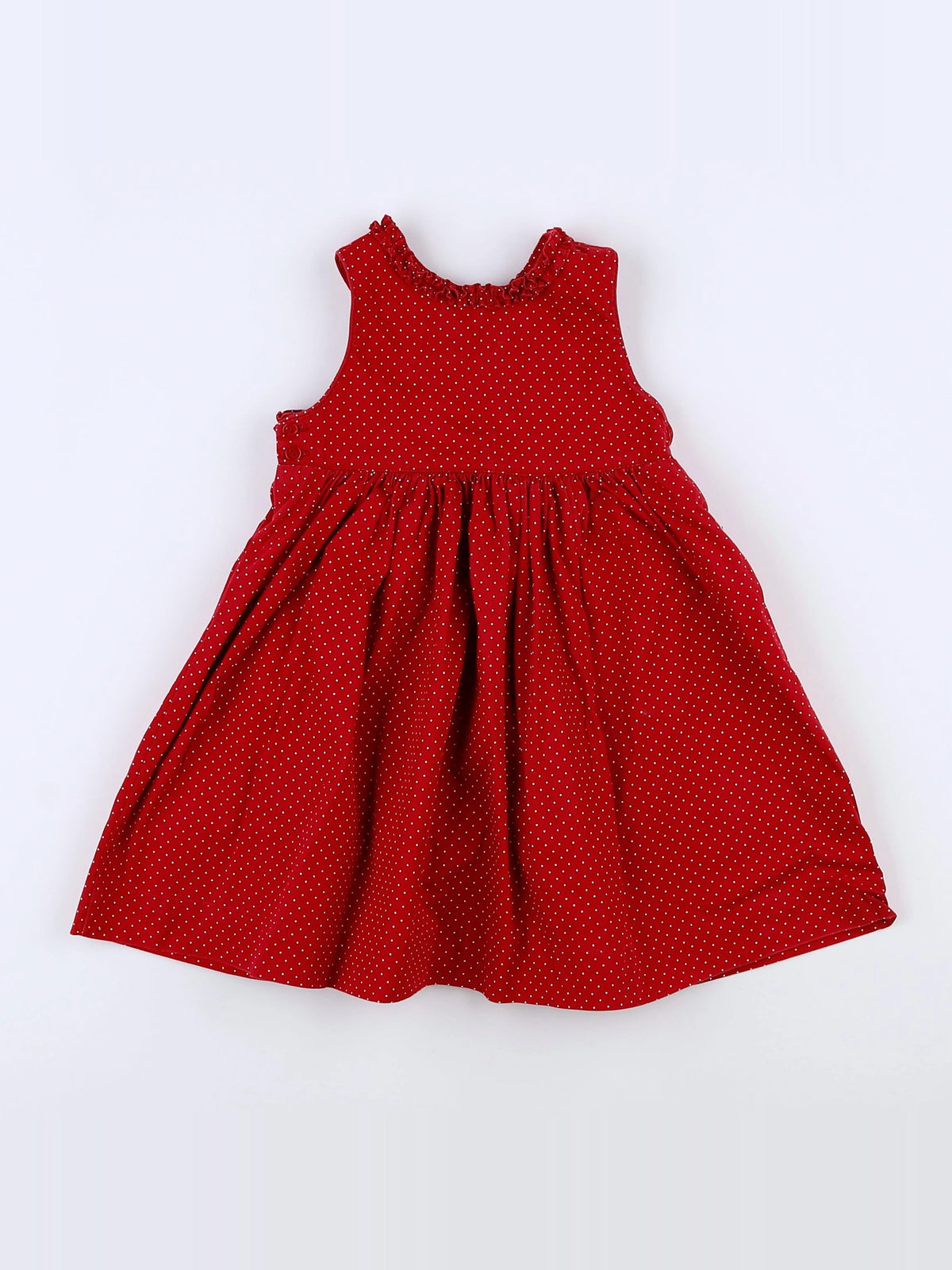 Boutchou - robe rouge, blanc - 12 mois