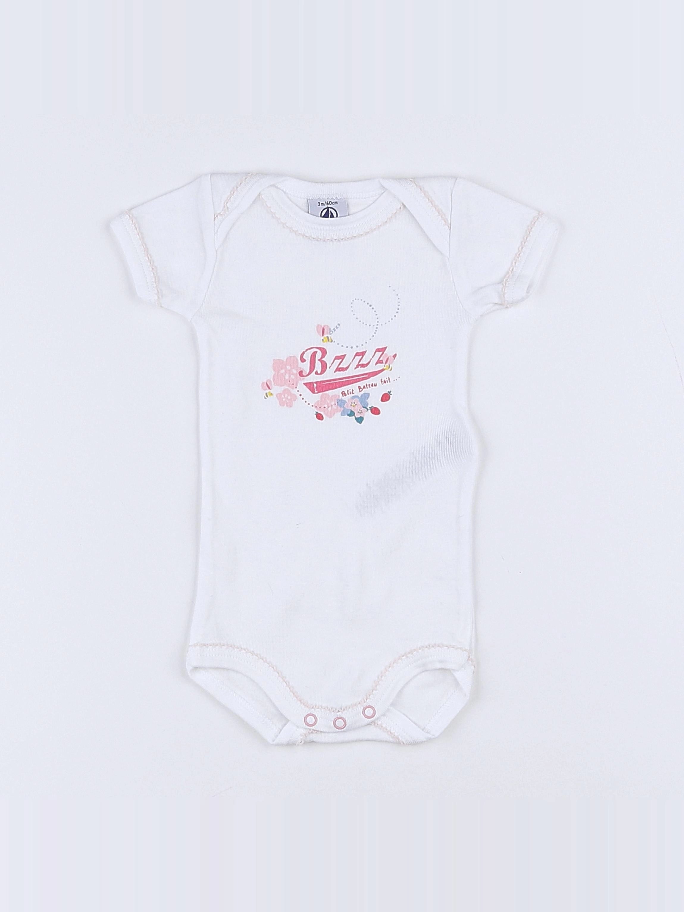 Petit Bateau - body blanc - 3 mois