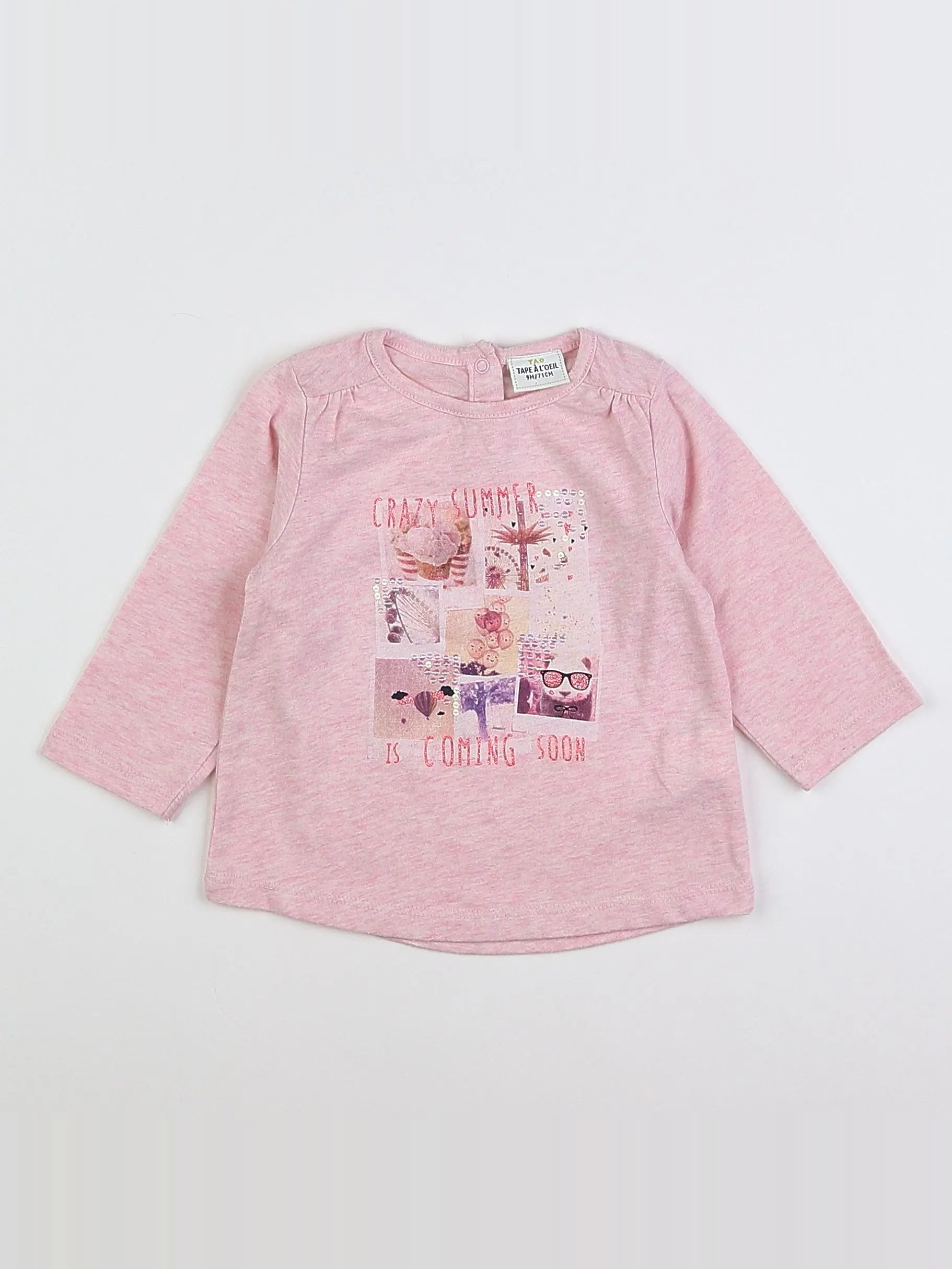 Tape à l'oeil - tee-shirt rose - 9 mois