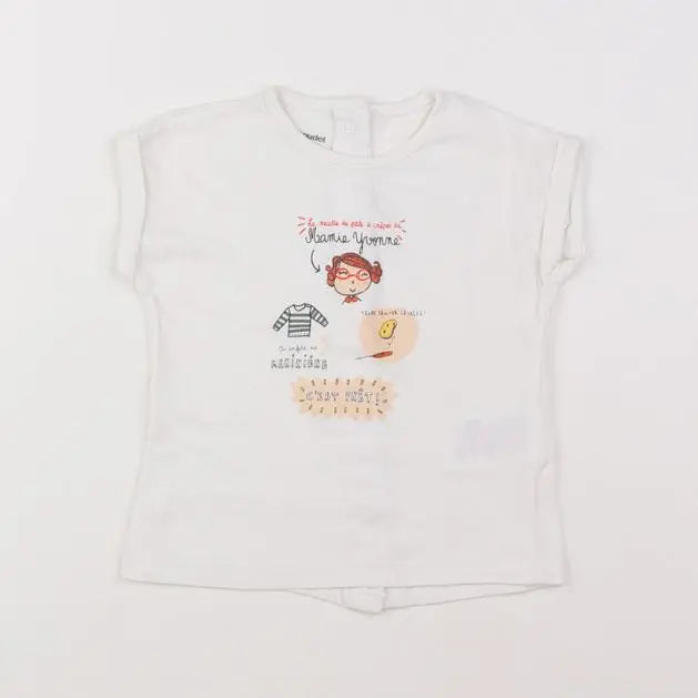 Vertbaudet - tee-shirt blanc - 9 mois