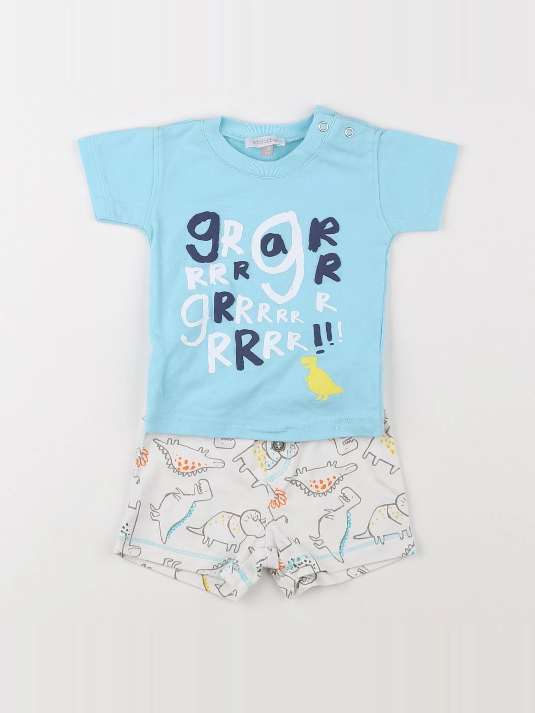 Absorba - pyjama coton blanc, bleu - 3 mois