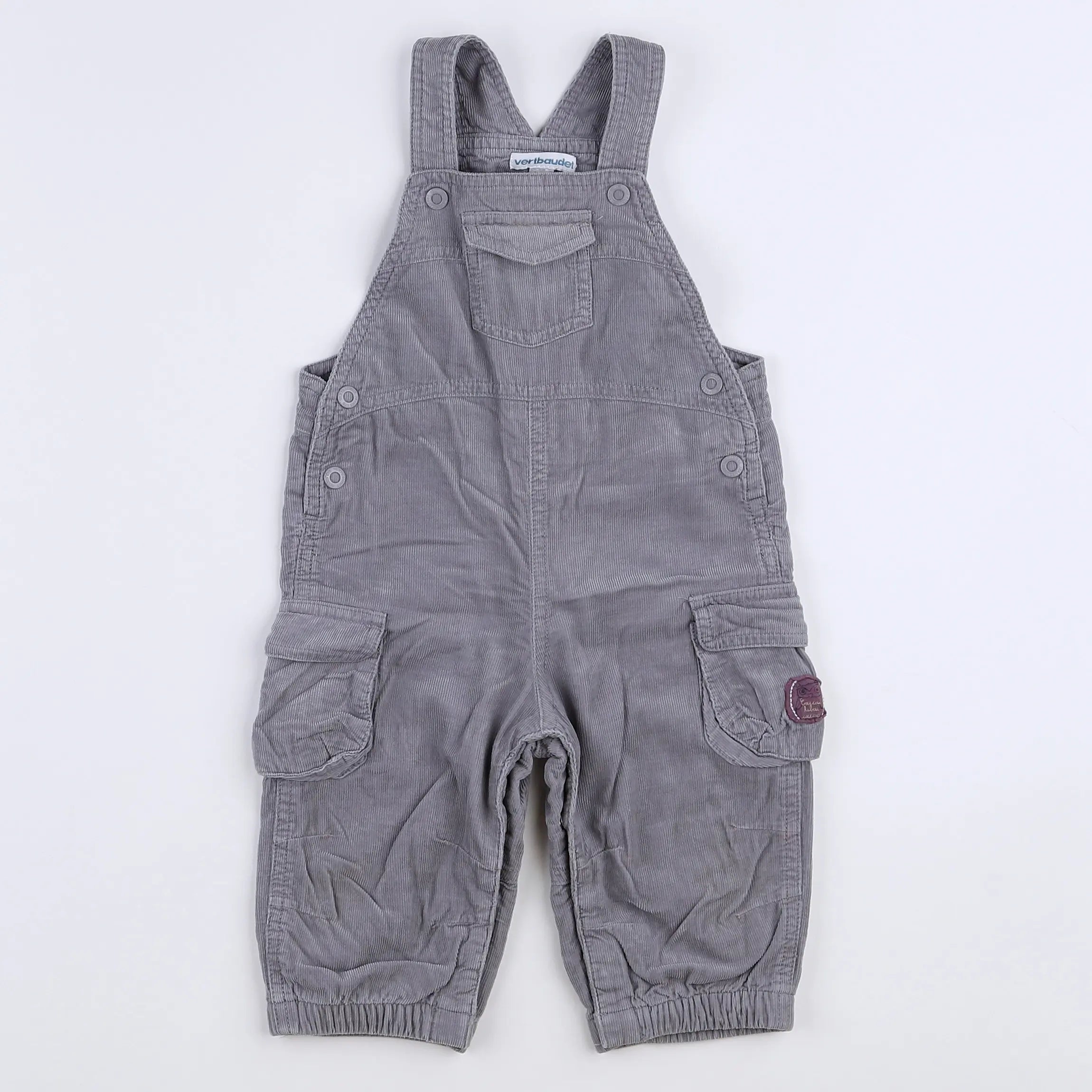 Vertbaudet - salopette gris - 12 mois