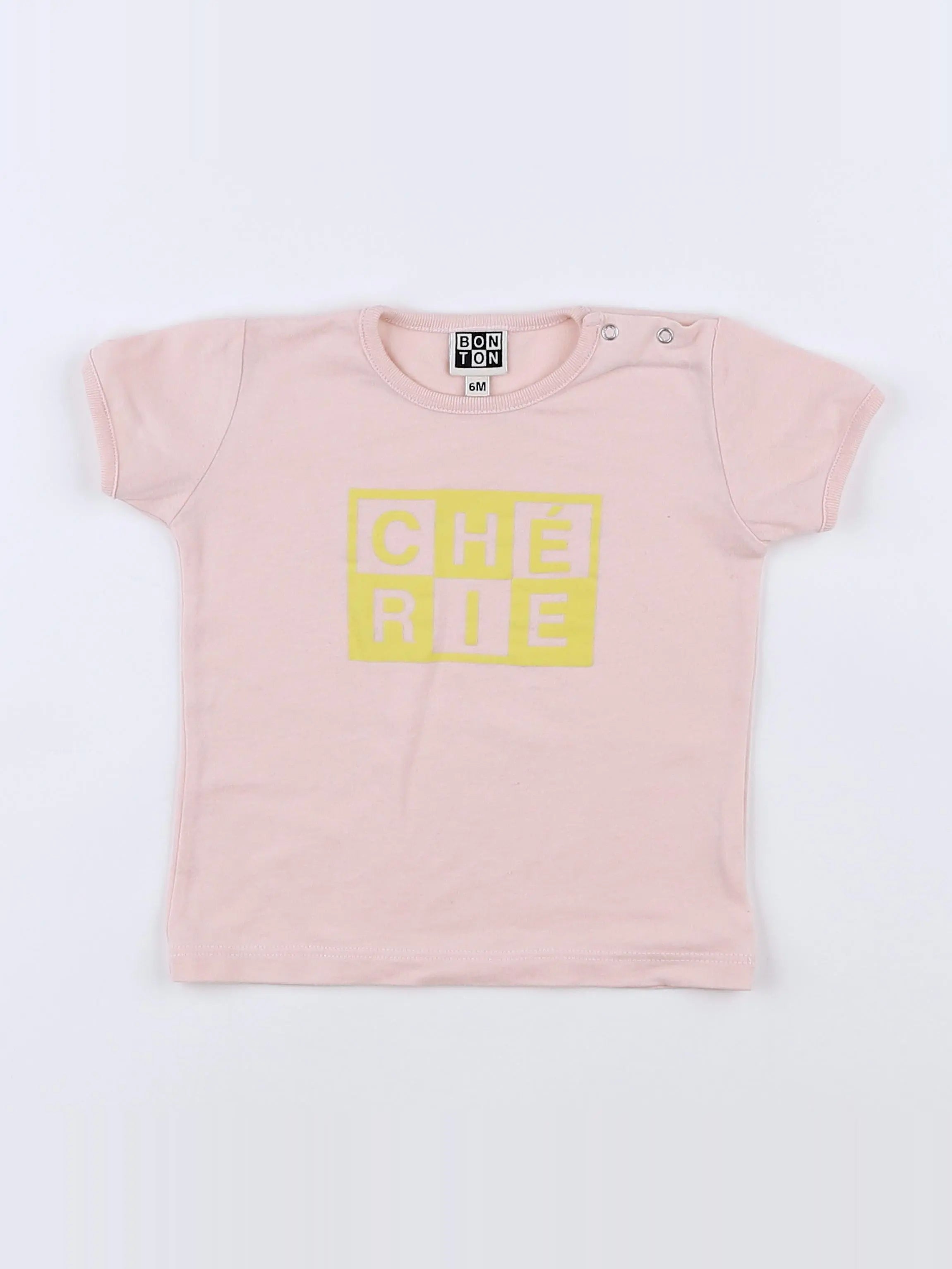 Bonton - tee-shirt rose - 6 mois