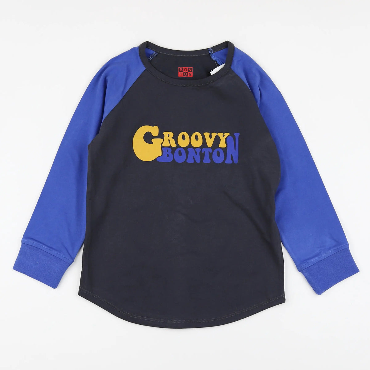 Bonton - tee-shirt bleu, noir (neuf) - 6 ans
