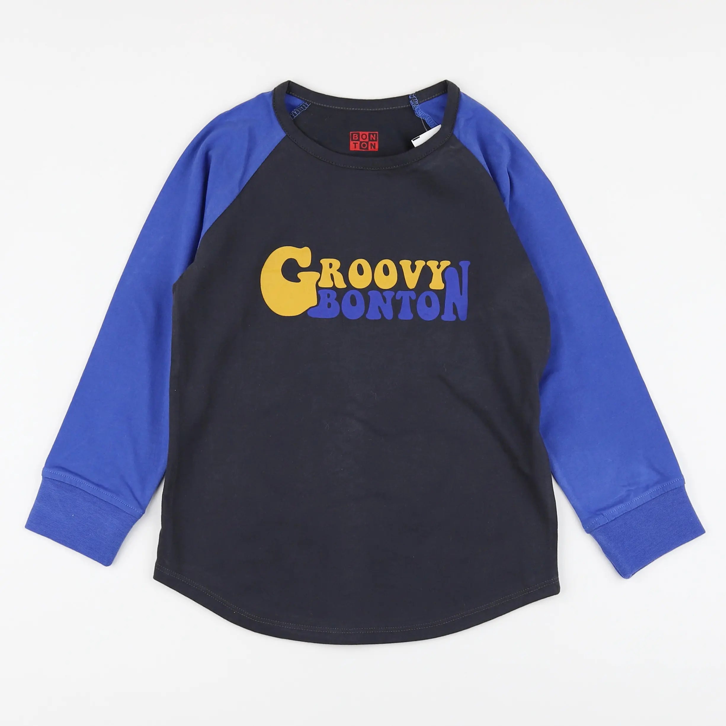 Bonton - tee-shirt bleu, noir (neuf) - 6 ans