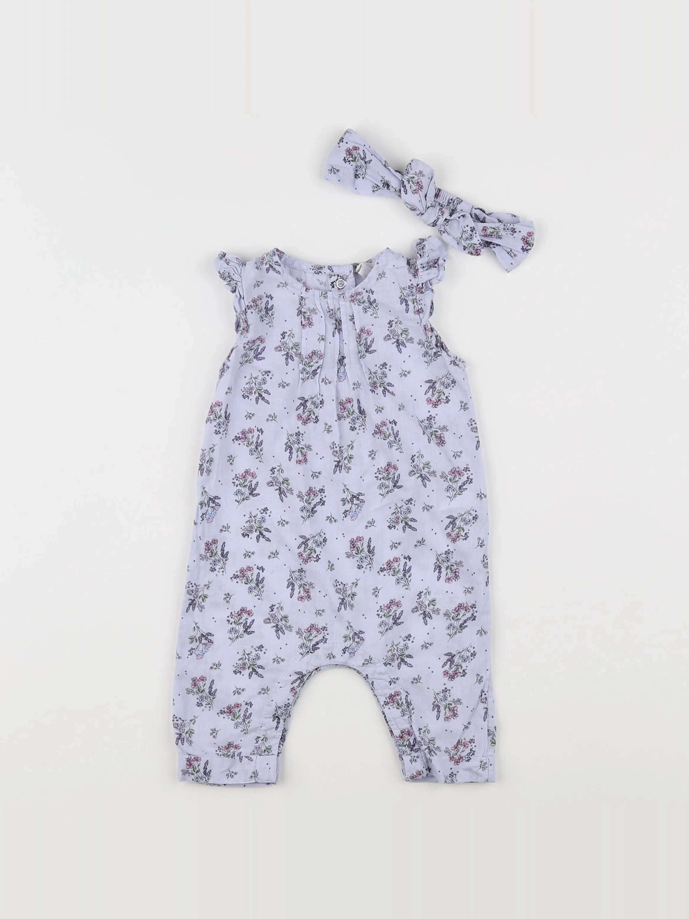 Vertbaudet - combinaison violet - 3 mois