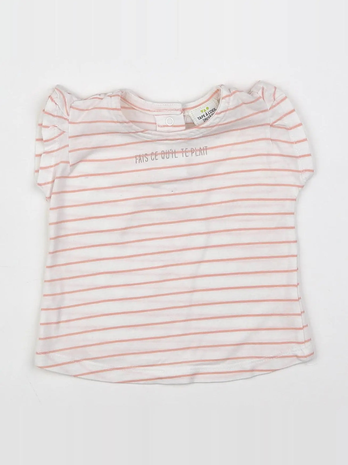 Tape à l'oeil - tee-shirt blanc, rose - 3 mois