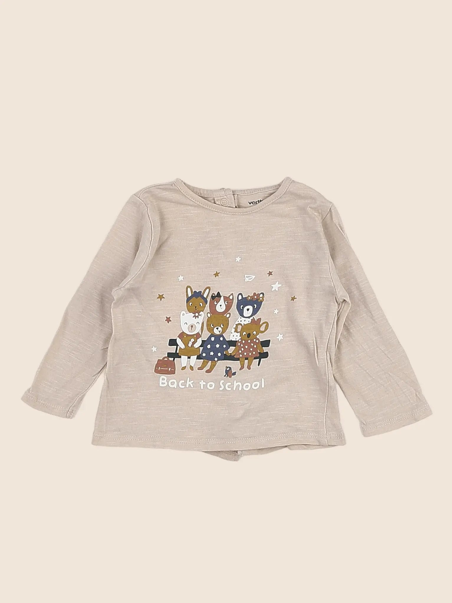 Vertbaudet - tee-shirt beige - 3 mois
