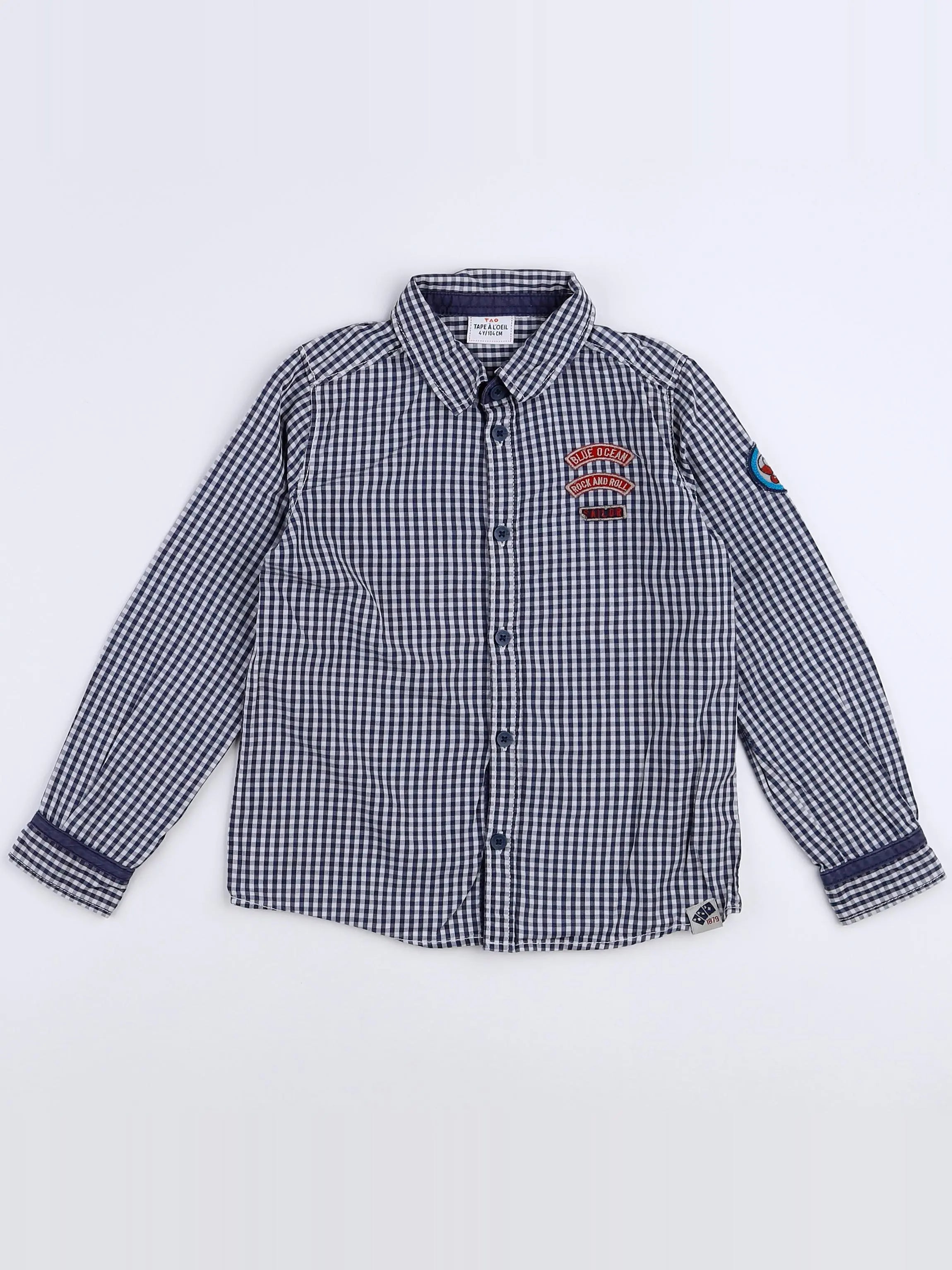 Tape à l'oeil - chemise blanc, bleu - 4 ans