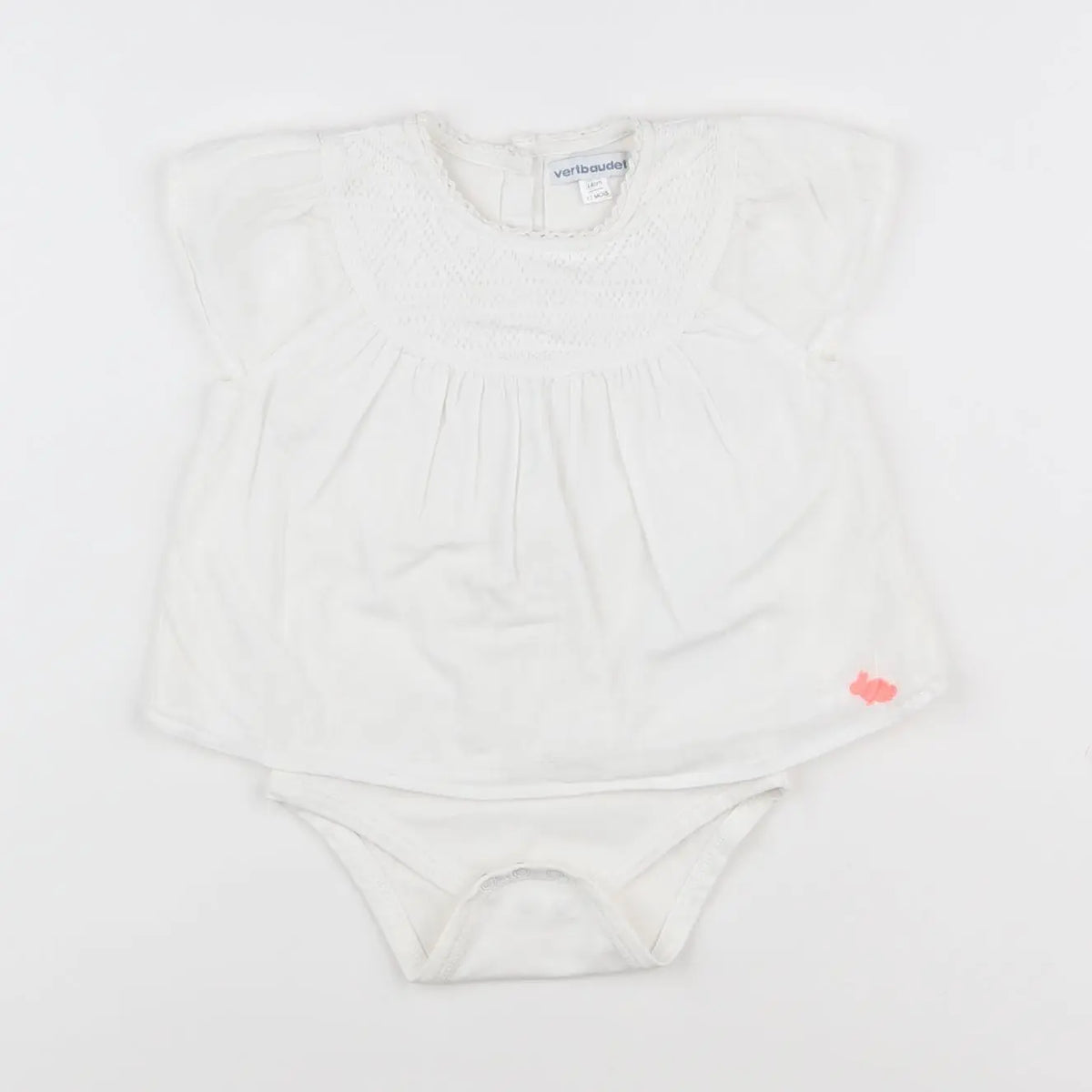Vertbaudet - body robe blanc - 12 mois