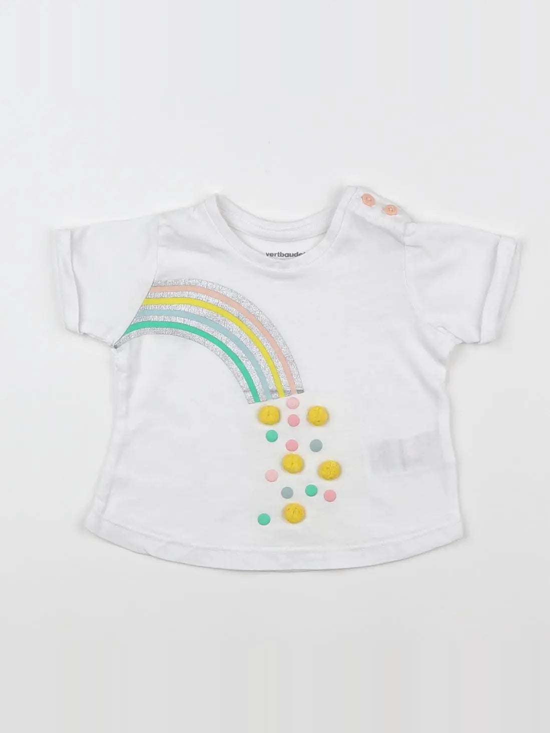 Vertbaudet - tee-shirt blanc - 6 mois