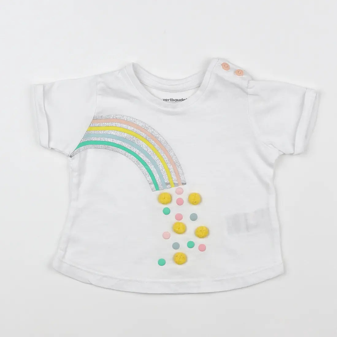 Vertbaudet - tee-shirt blanc - 6 mois