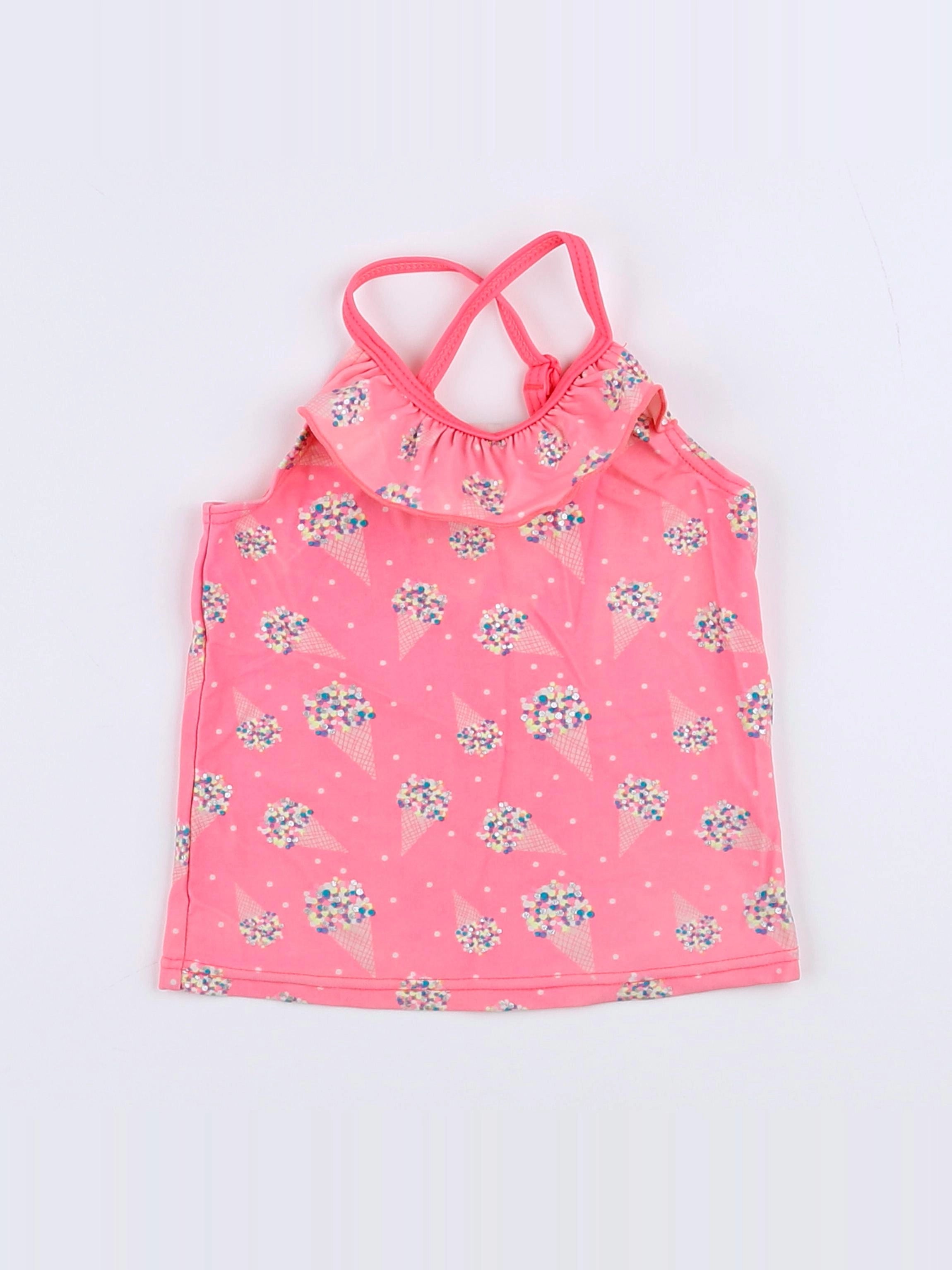 Tape à l'oeil - tee-shirt de bain rose fluo - 12 mois