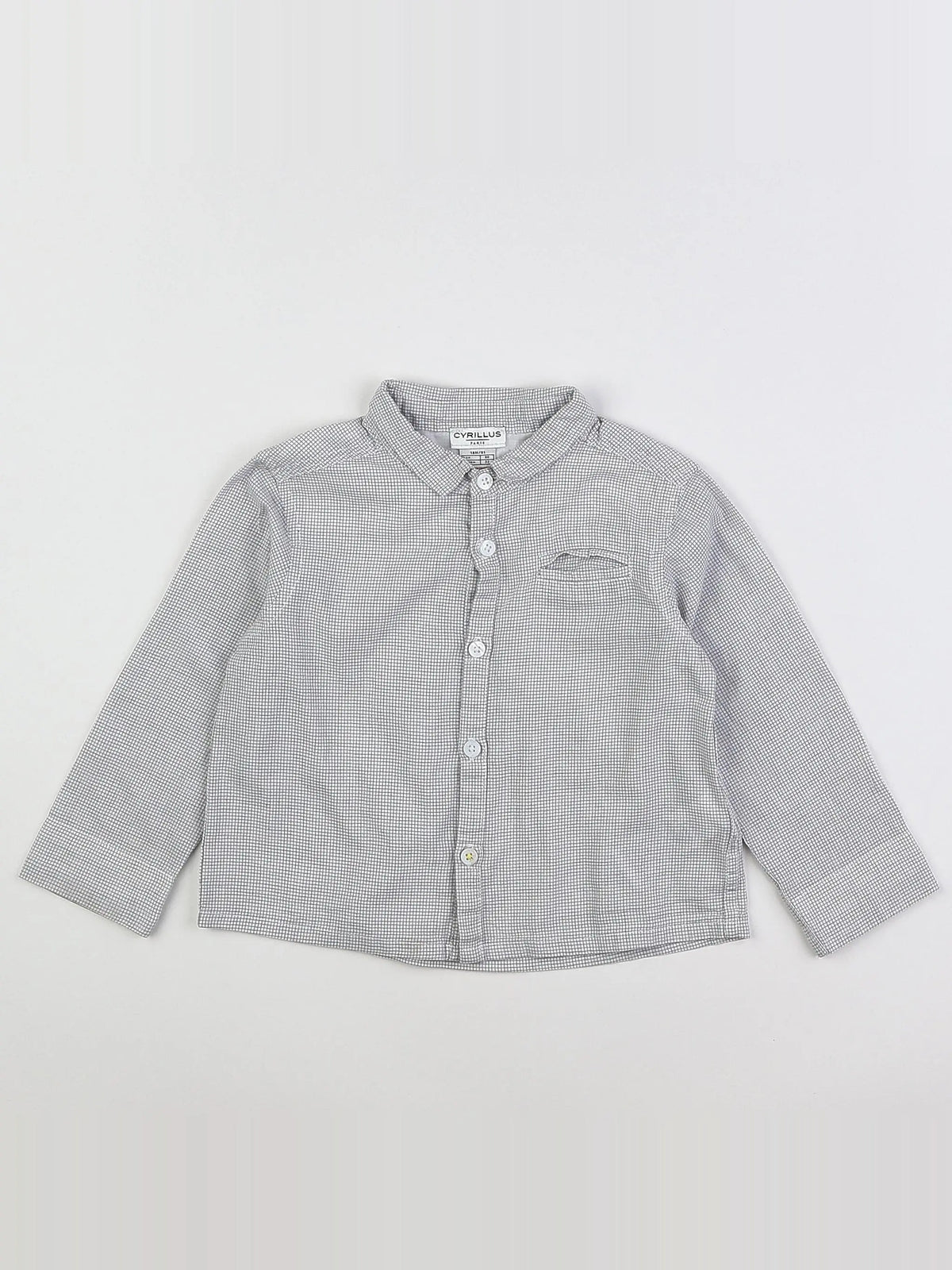 Cyrillus - chemise blanc, bleu - 18 mois