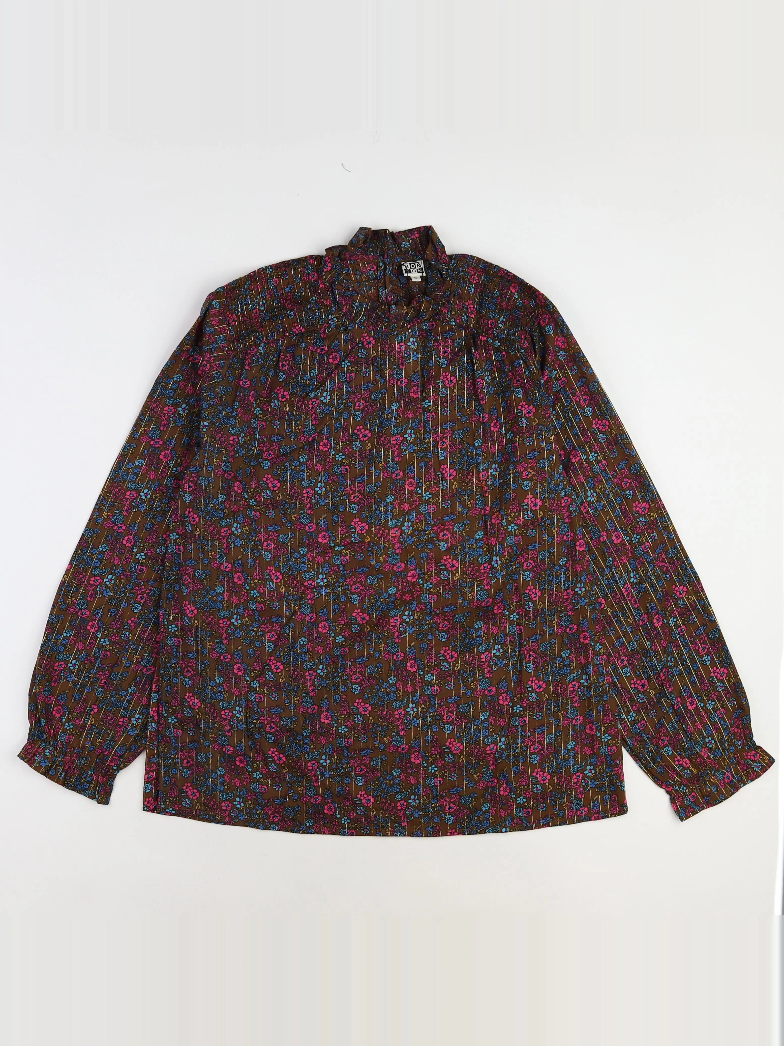 Bonton - blouse marron, rose (neuf) - 16 ans