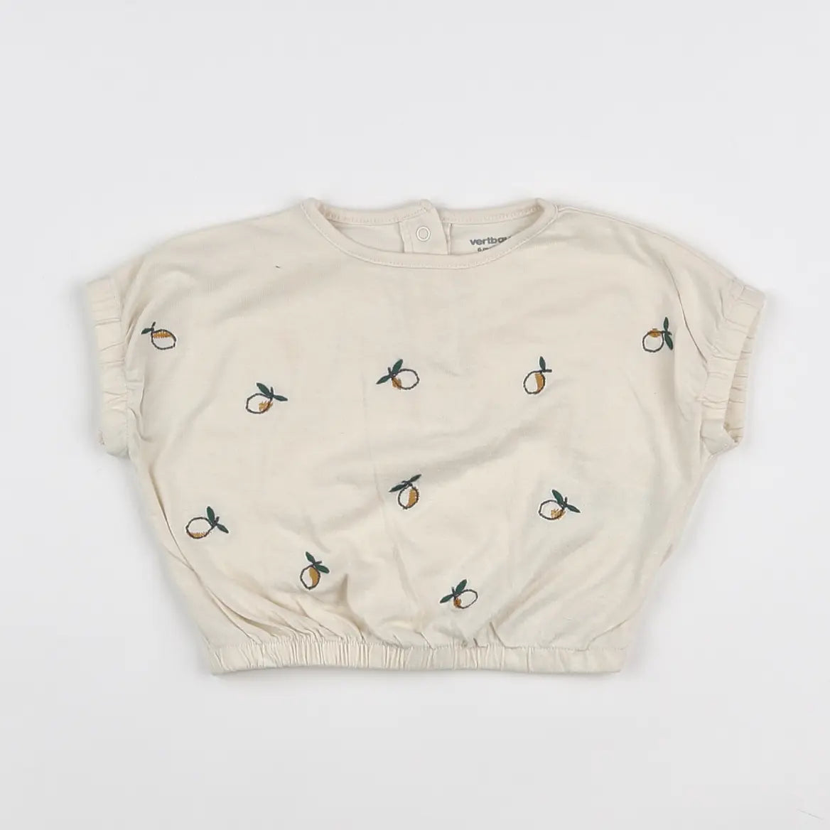 Vertbaudet - tee-shirt beige - 6 mois