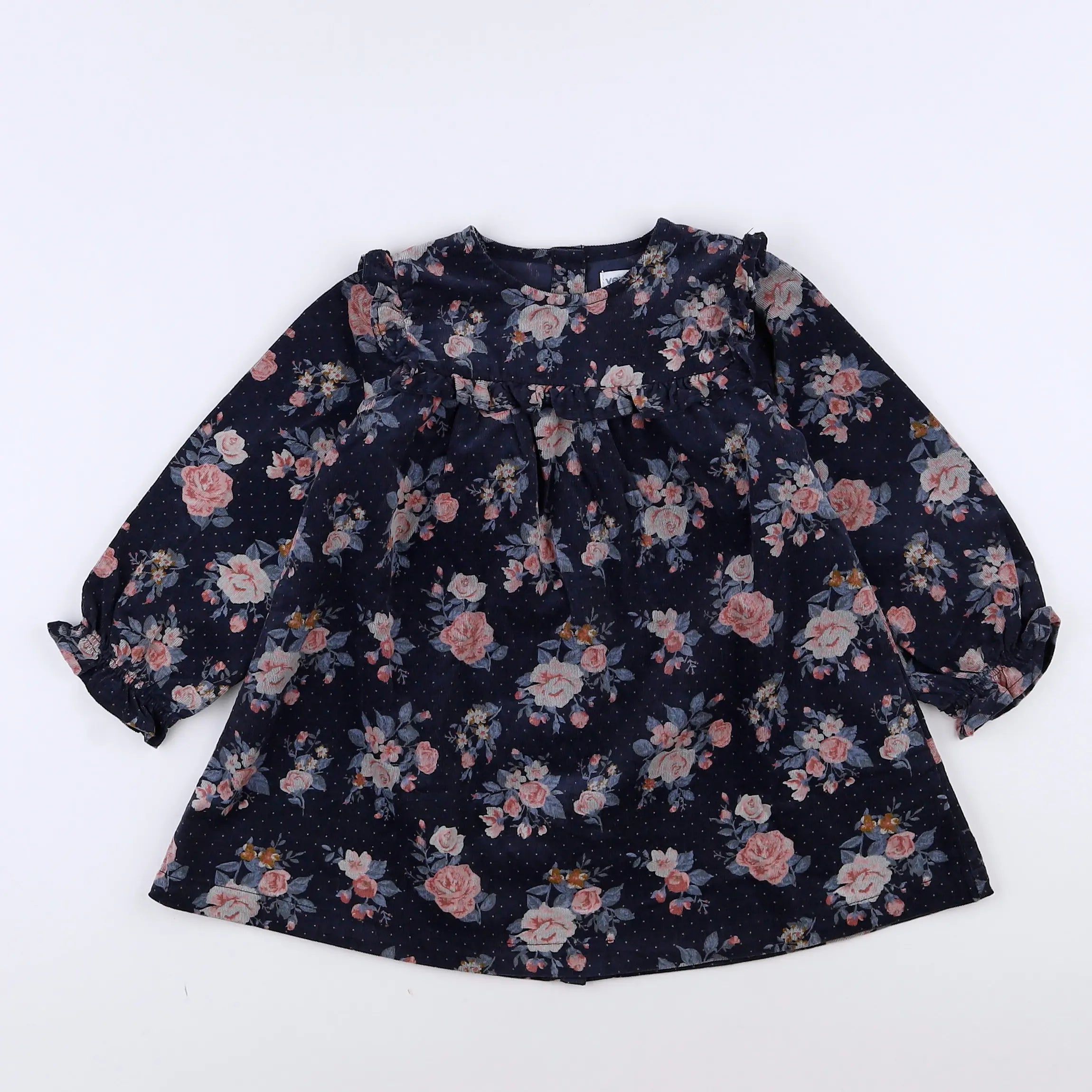 Vertbaudet - robe gris, rose - 18 mois