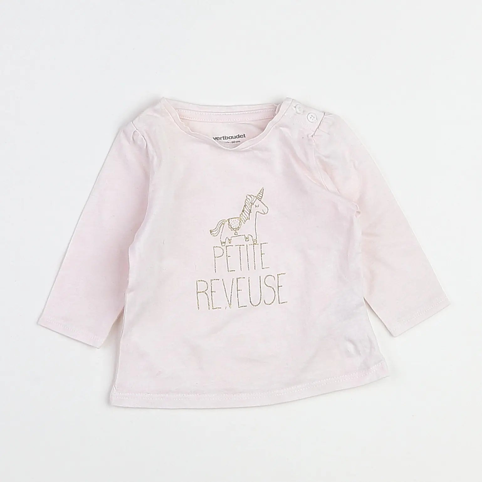 Vertbaudet - tee-shirt rose - 3 mois