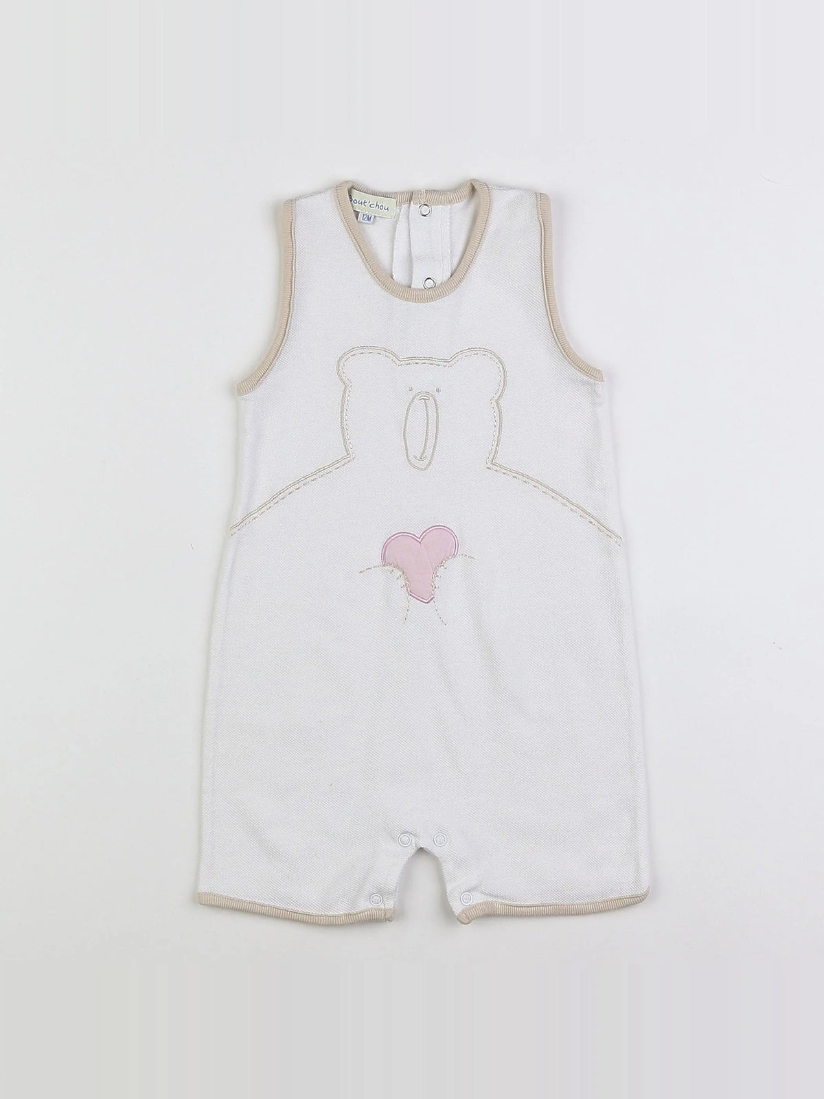 Boutchou - pyjama beige,blanc - 12 mois