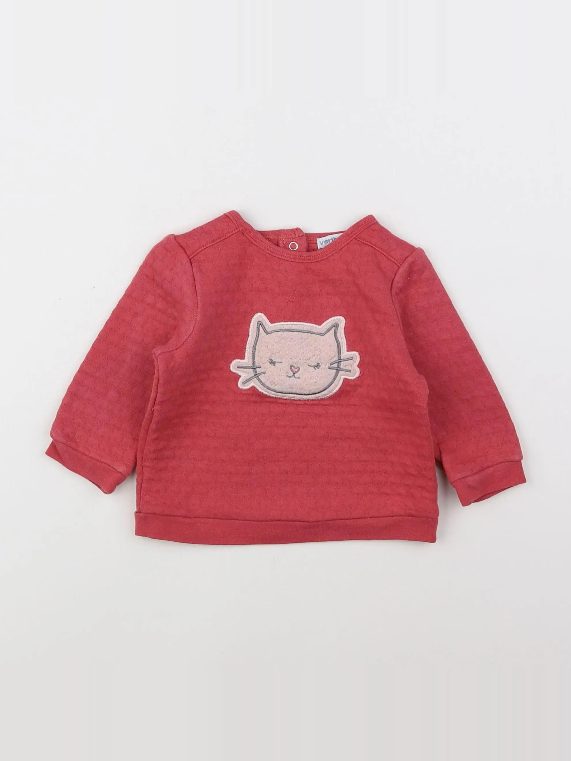 Vertbaudet - sweat rose - 6 mois