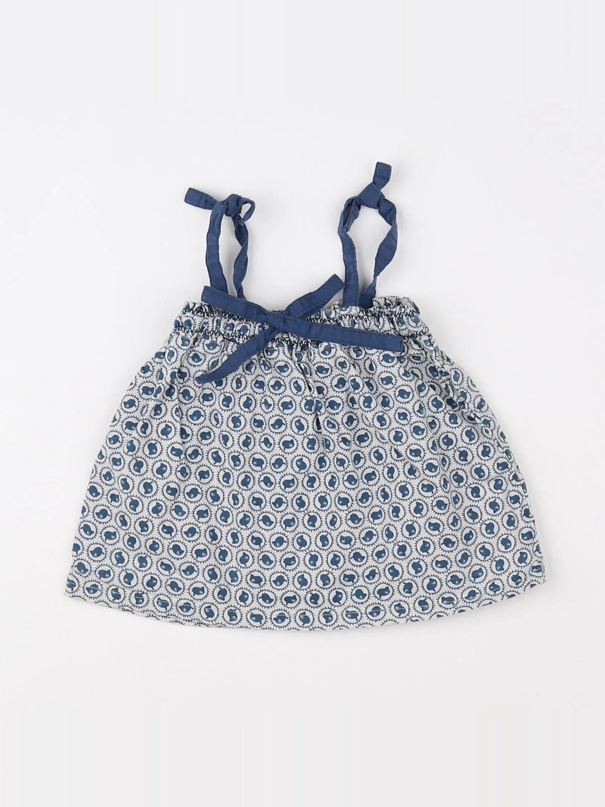 La queue du chat - blouse bleu - 6 mois