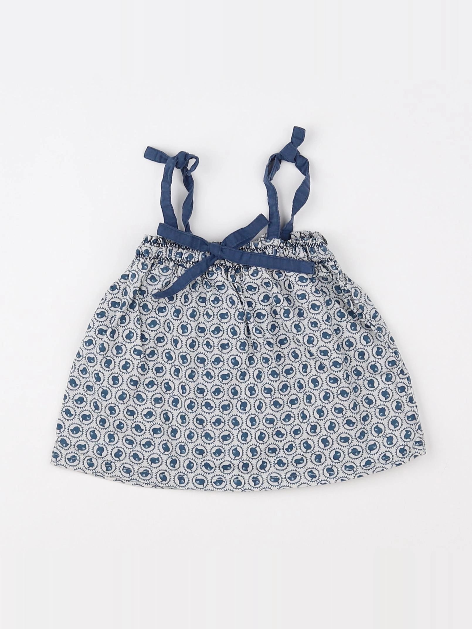 La queue du chat - blouse bleu - 6 mois