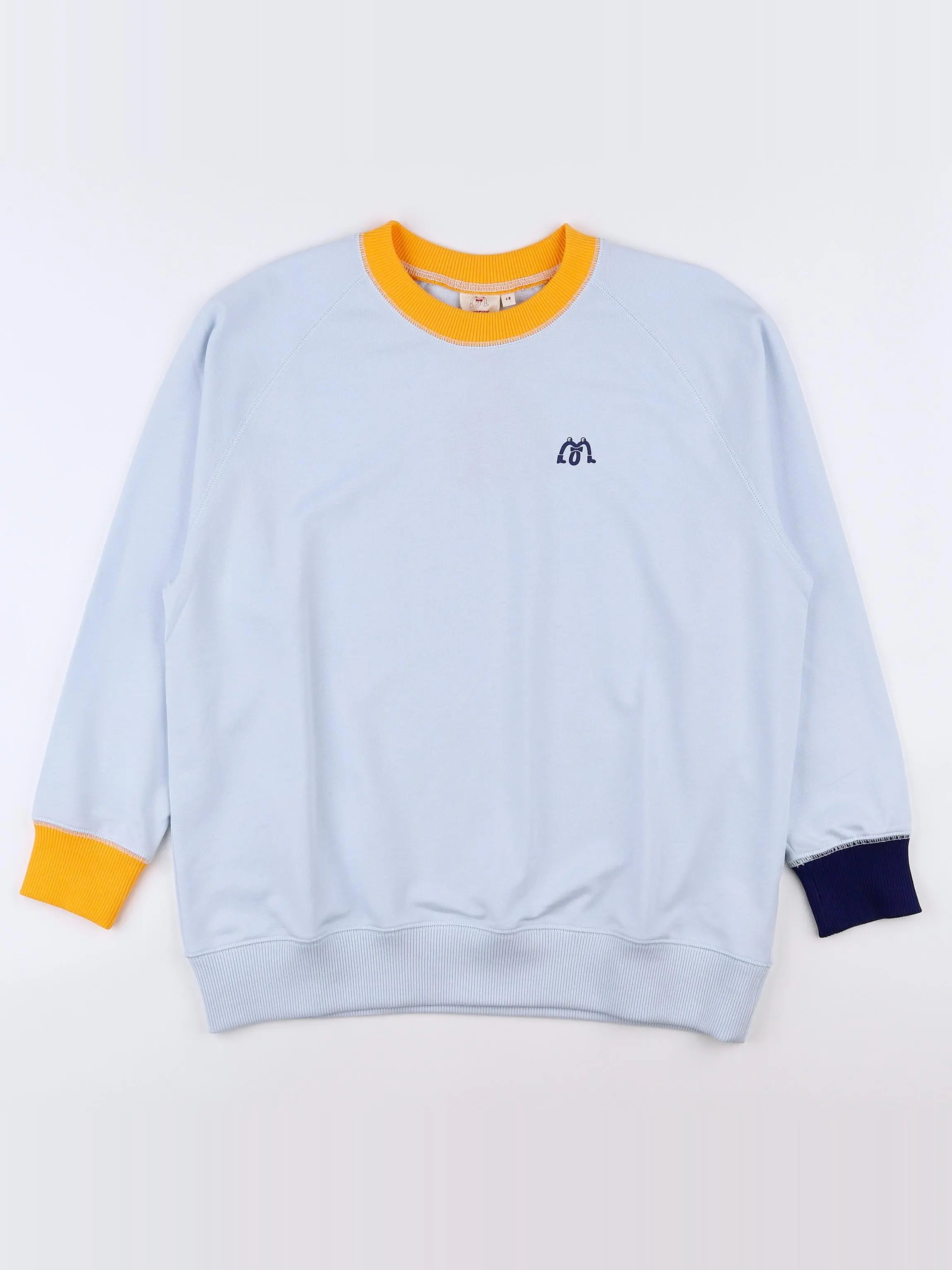 Les Marsiens - sweat bleu, orange (neuf) - 12 ans