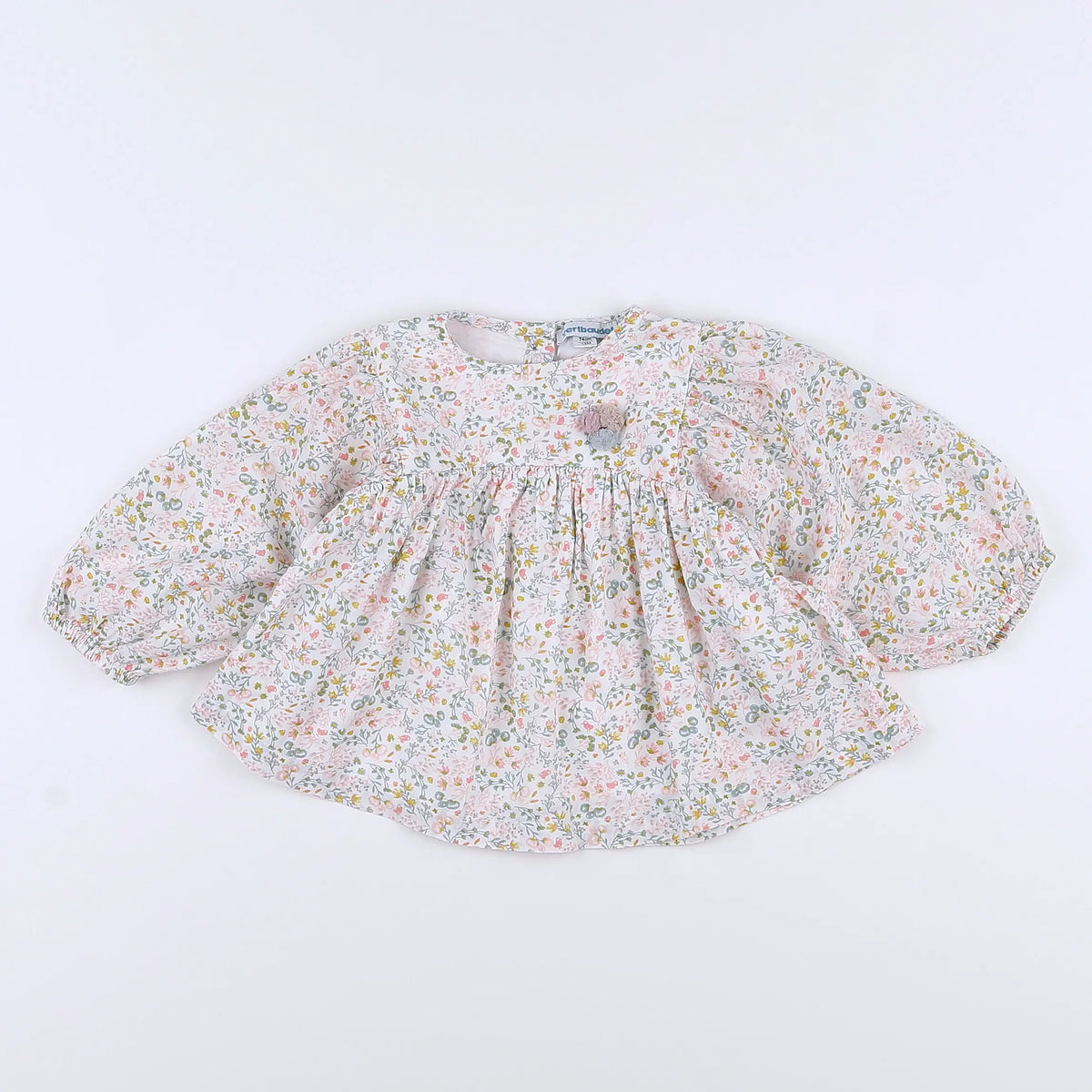 Vertbaudet - blouse blanc, vert - 12 mois