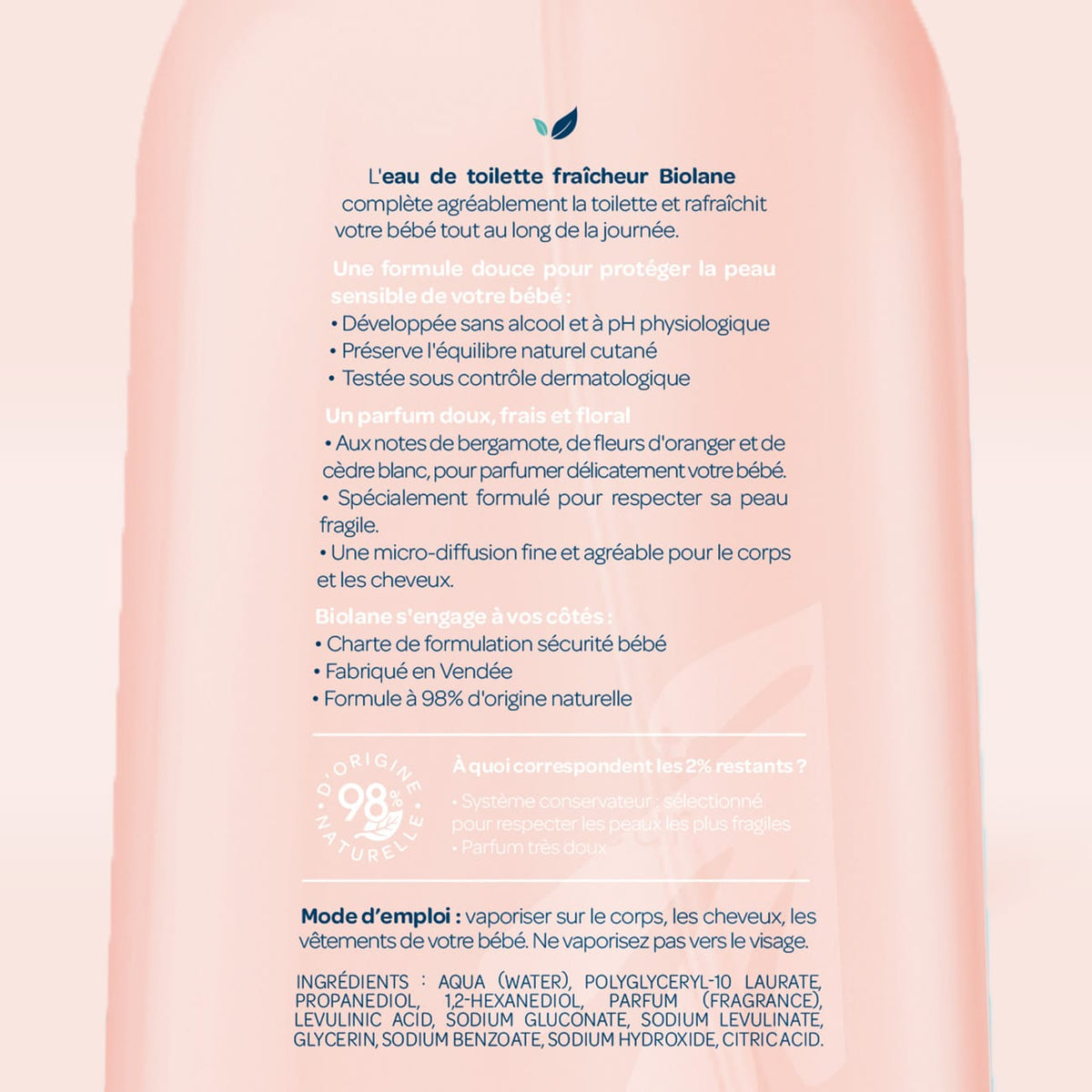 Eau de toilette fraîcheur