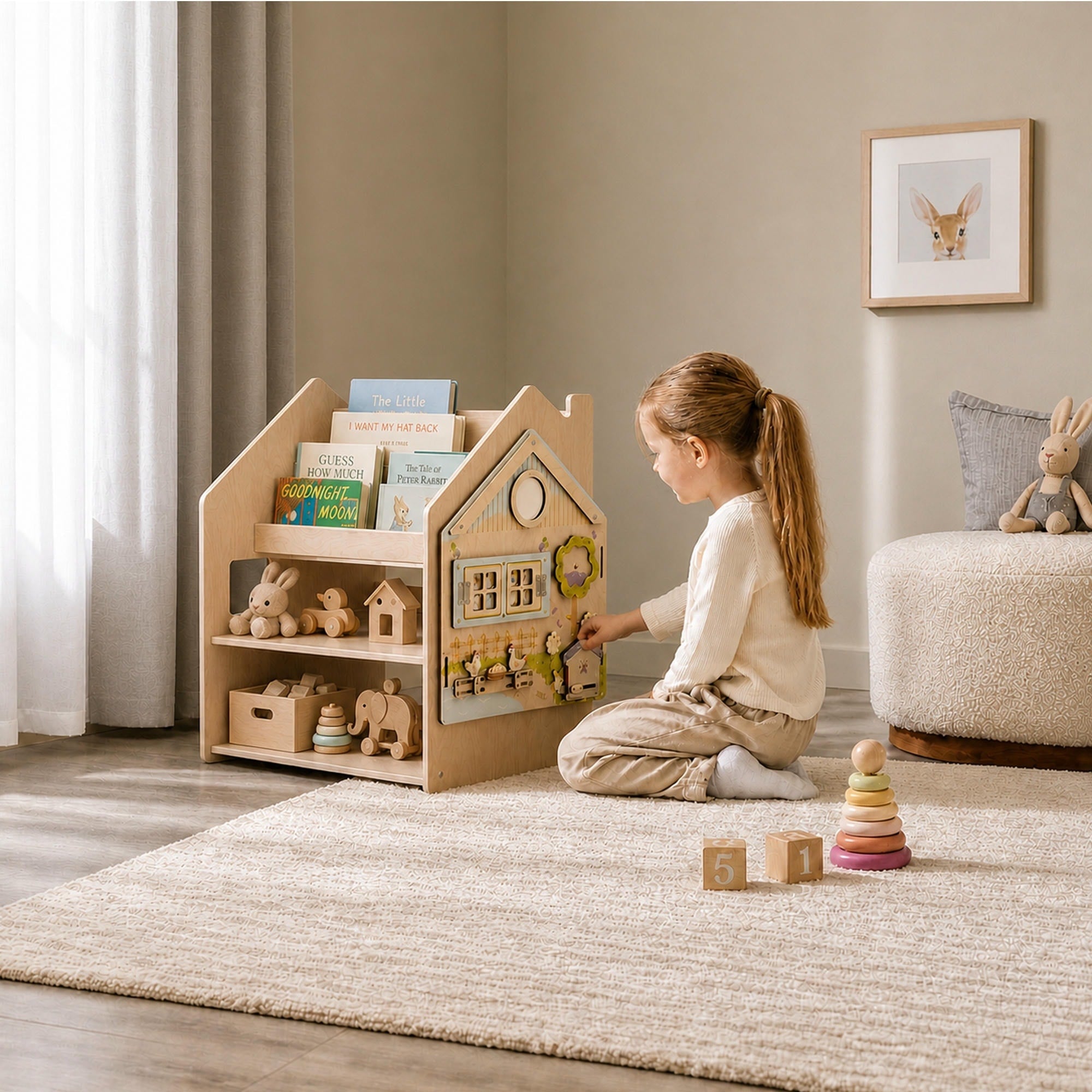 Étagère Montessori 2 en 1 polyvalente
