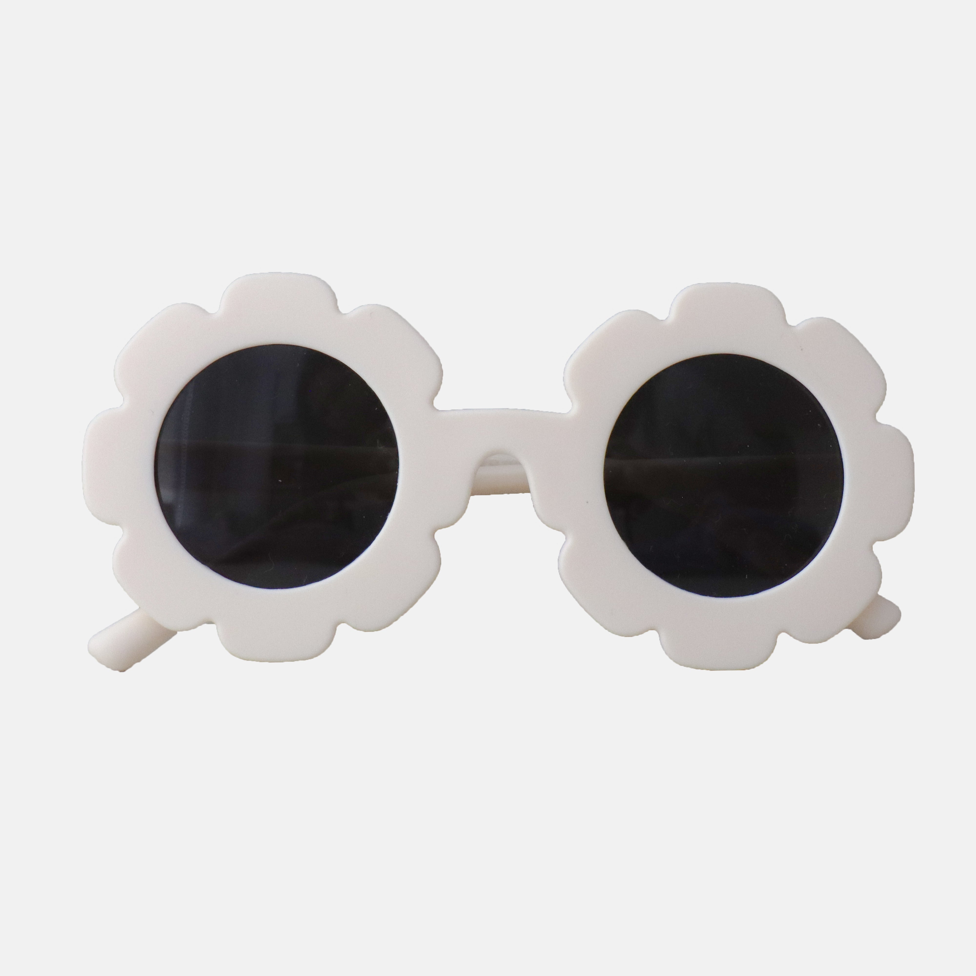 Paire de lunettes de soleil pour enfants catégorie 3, avec monture en TPEE en forme de fleur blanche