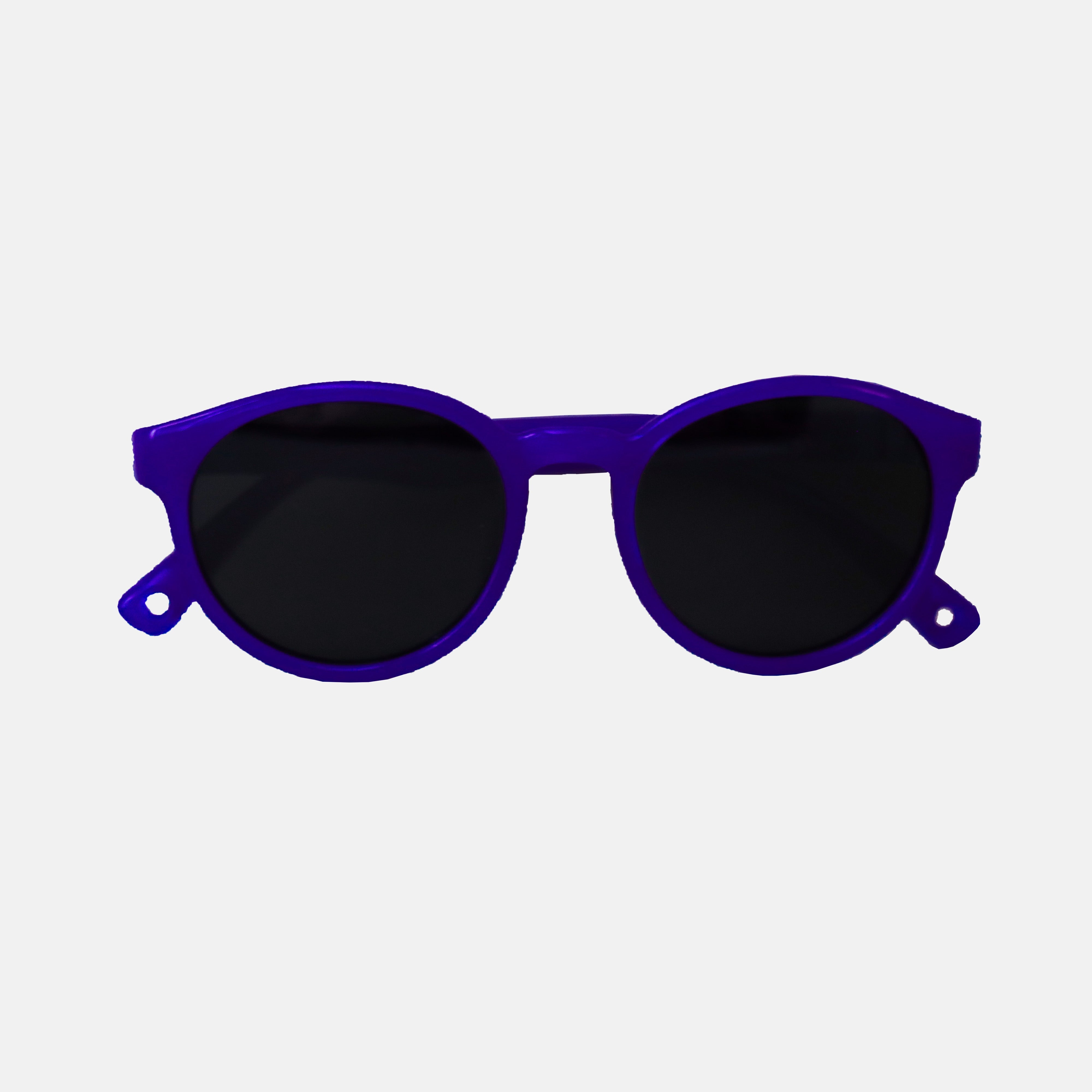 Paire de lunettes de soleil bébé catégorie 4, monture en TPEE sans vis FLEX de couleur bleu électrique