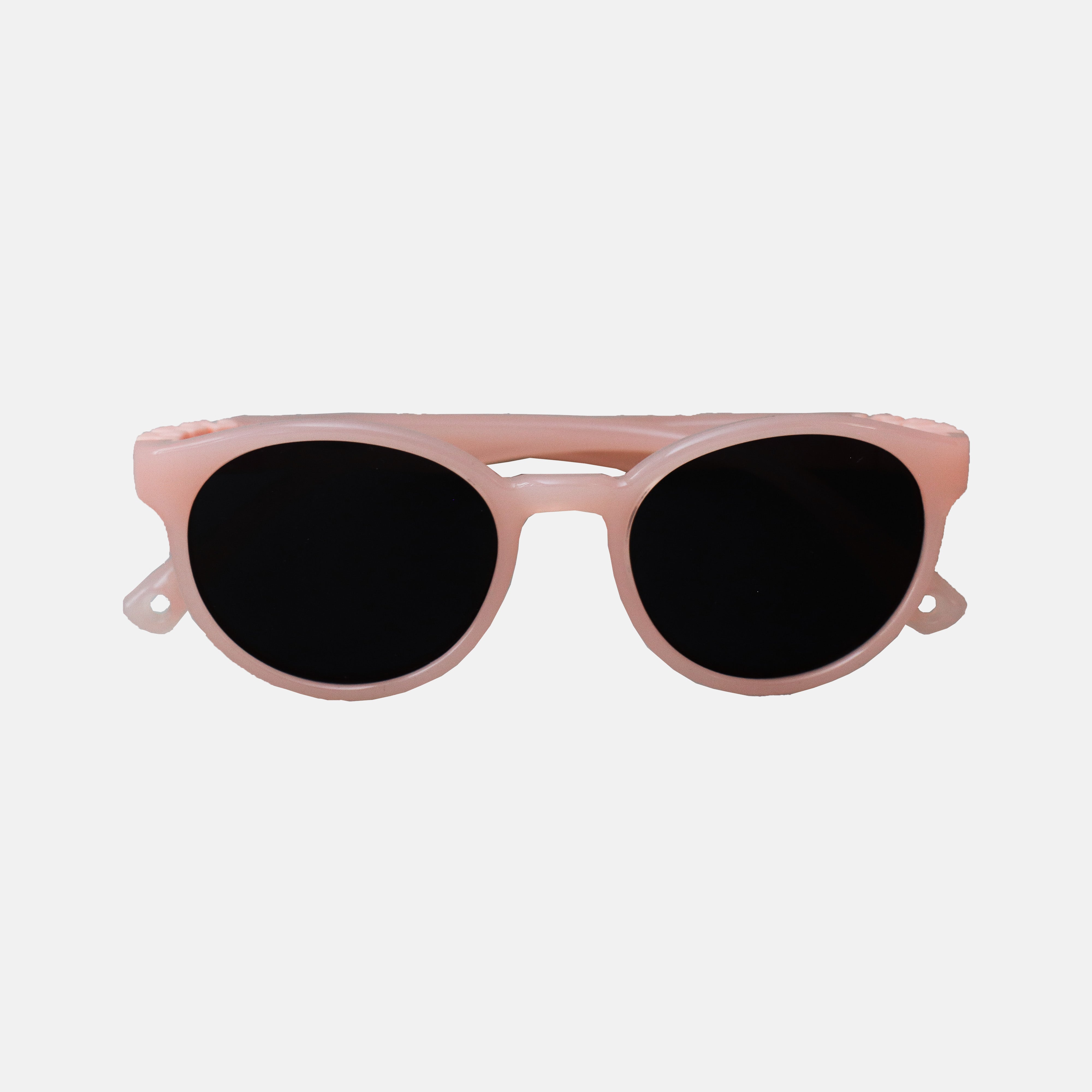 Paire de lunettes de soleil bébé catégorie 4, monture en TPEE sans vis FLEX de couleur rose pale 