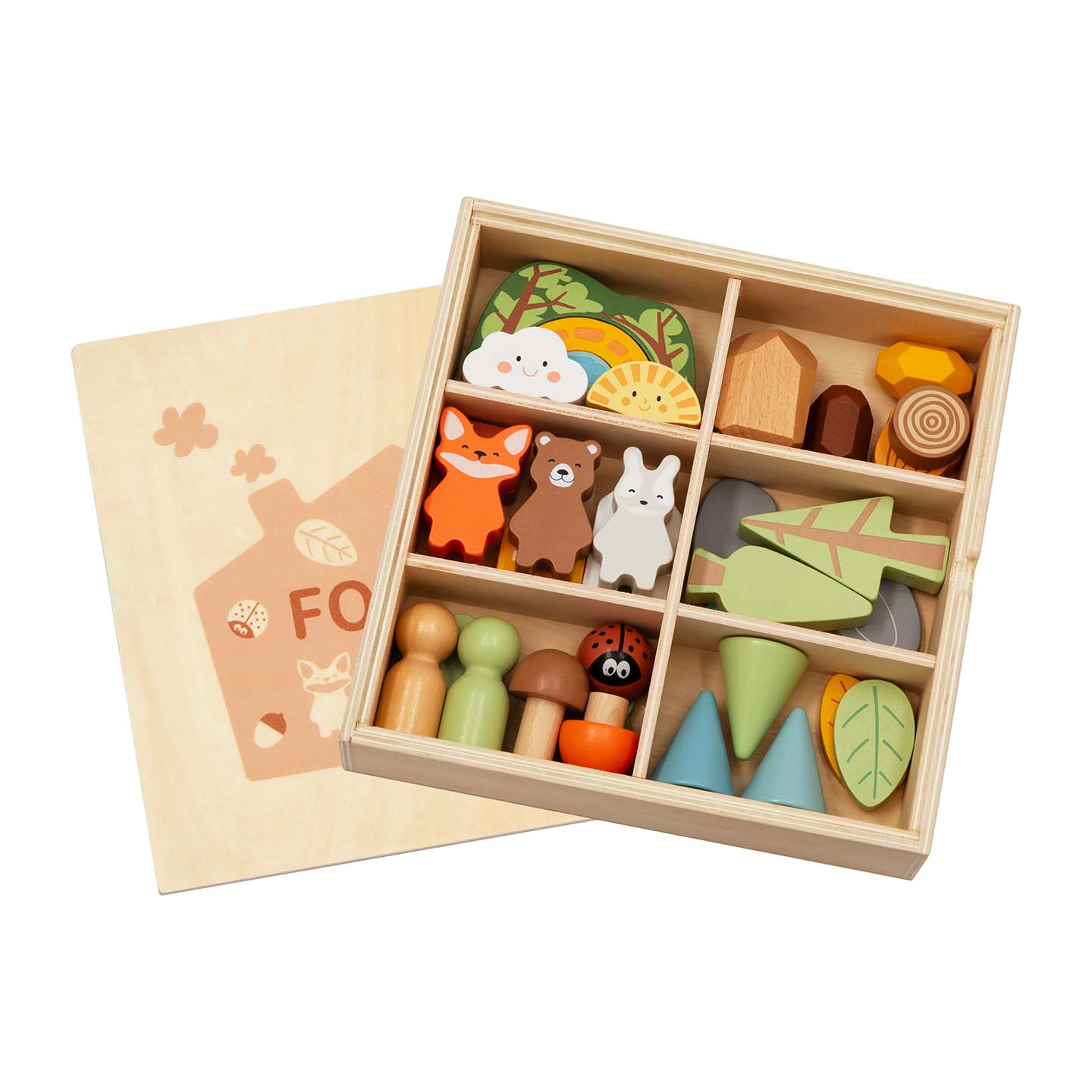 Set de figurines en bois Montessori "La Forêt"