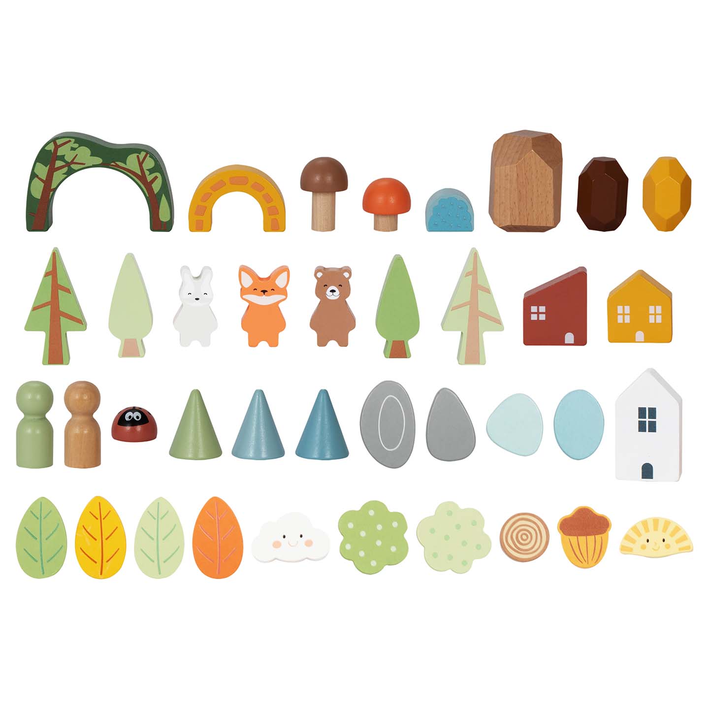 Set de figurines en bois Montessori "La Forêt"