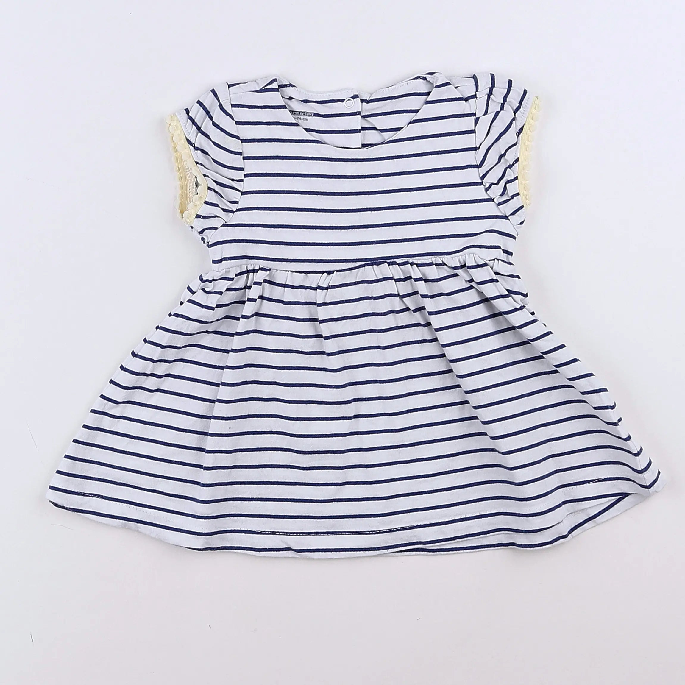 Vertbaudet - robe blanc, bleu - 12 mois