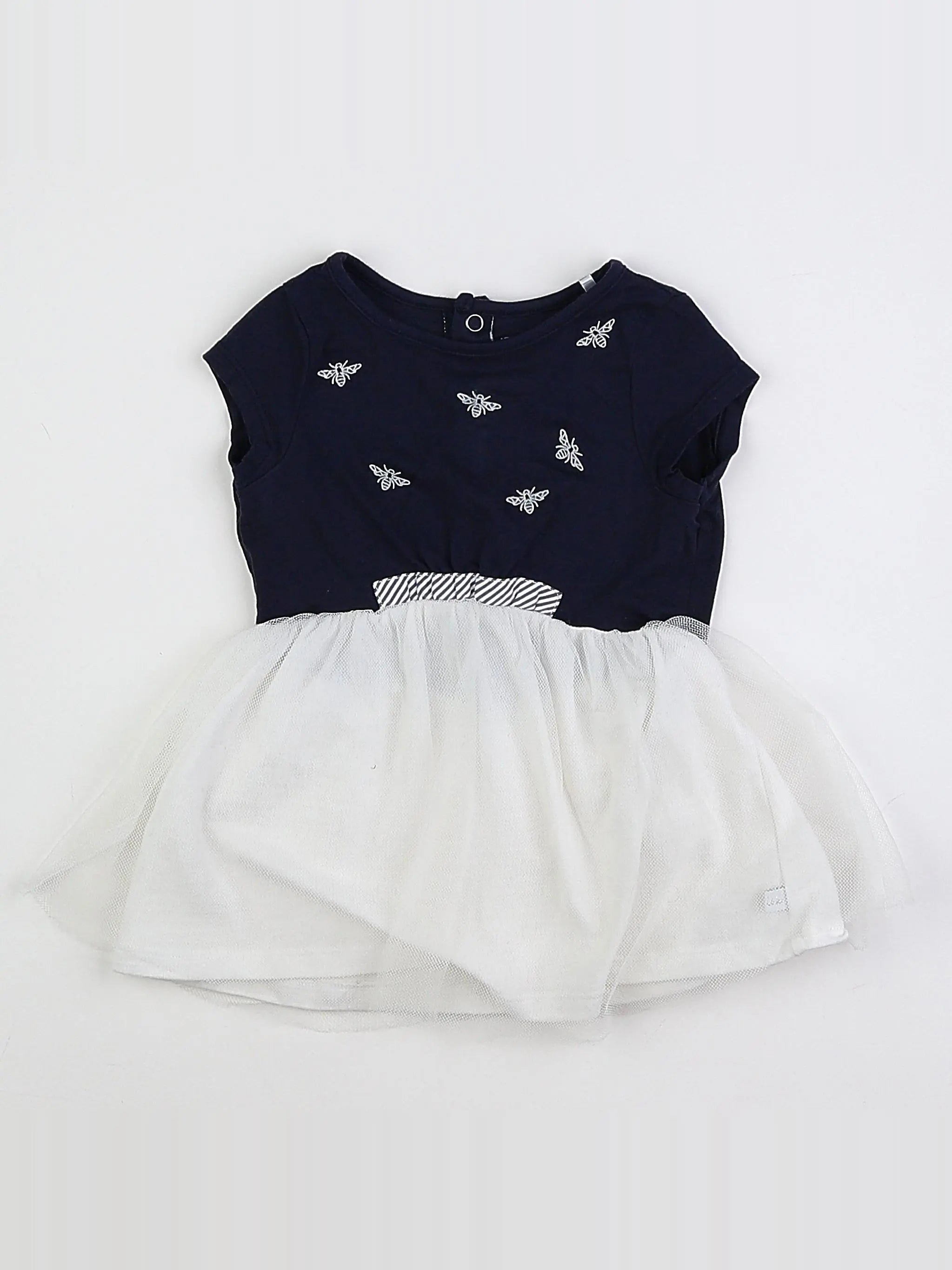 IKKS - robe blanc, bleu - 6 mois