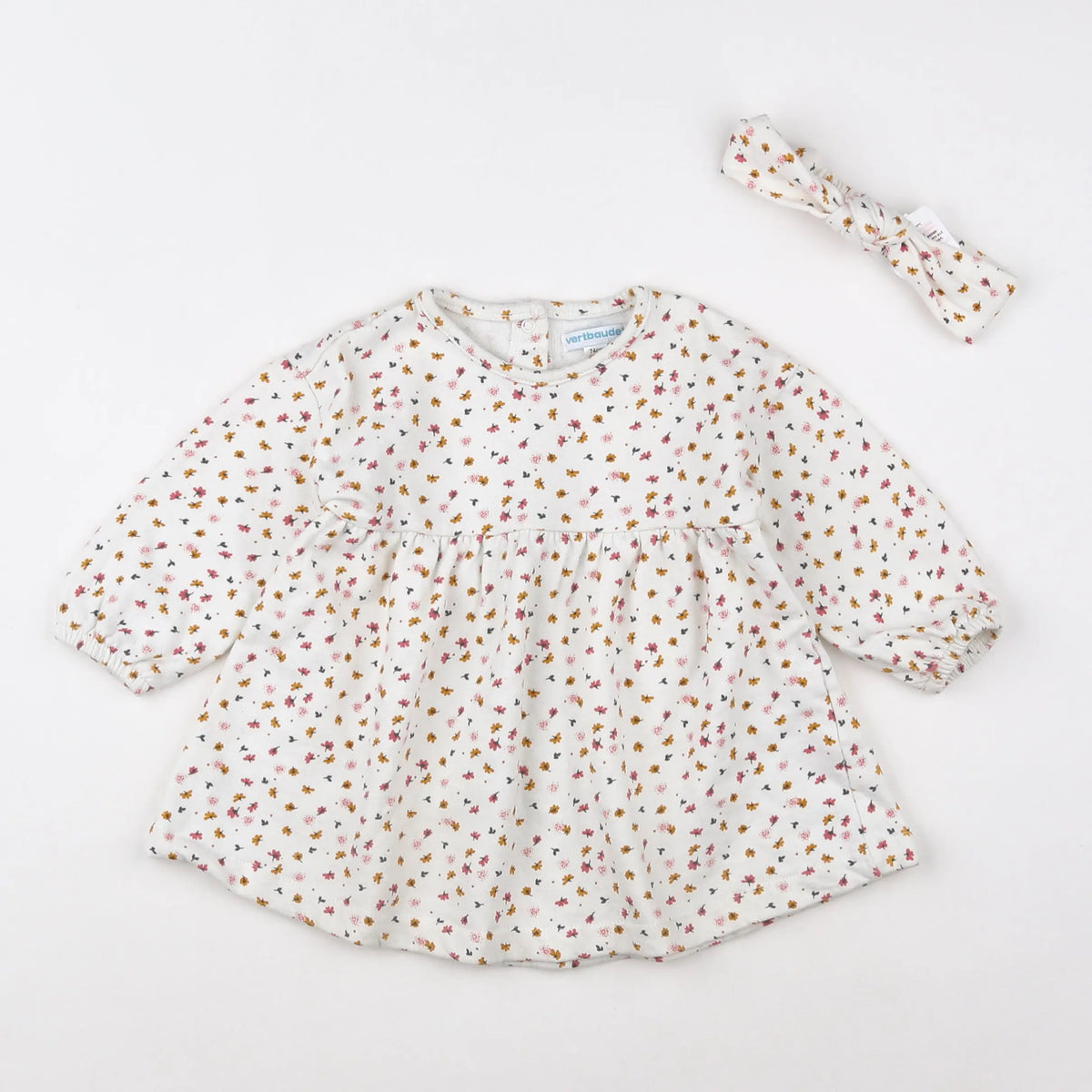 Vertbaudet - robe beige - 12 mois